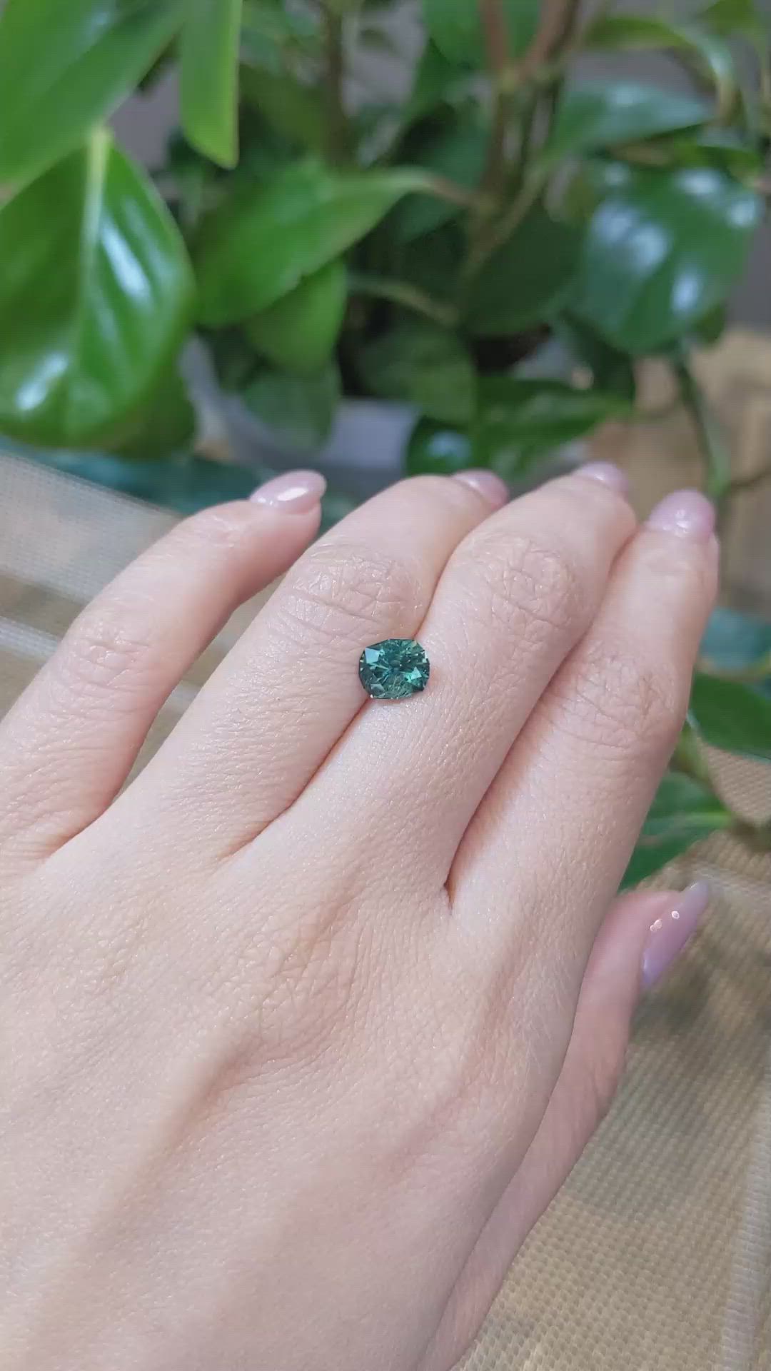 1.43 Ct. Bluish Green Sapphire from Montana Size Video