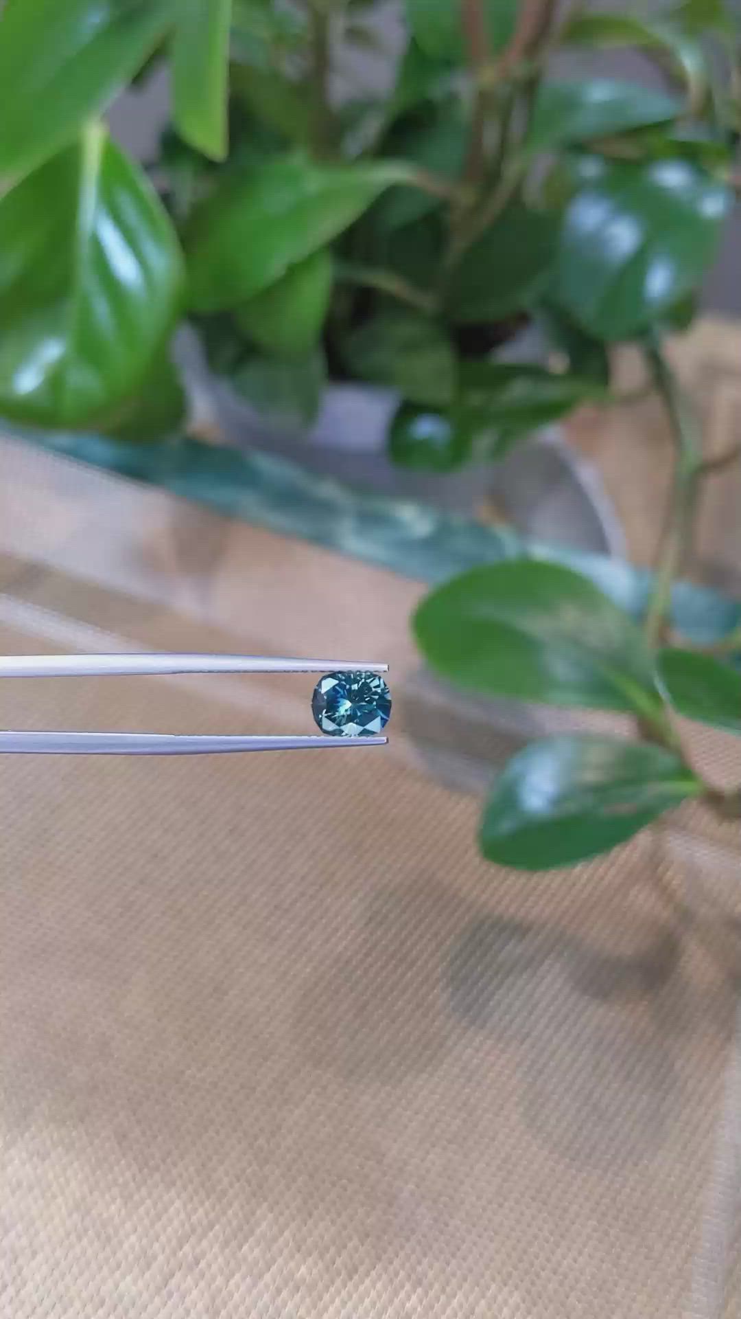 1.80 Ct. Bluish Green Sapphire from Montana Size Video