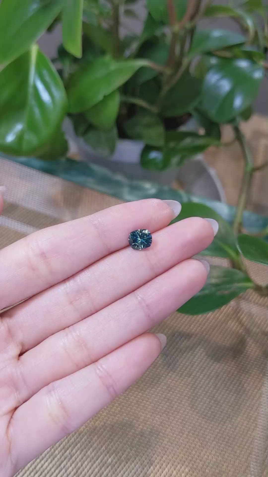 1.80 Ct. Bluish Green Sapphire from Montana Size Video