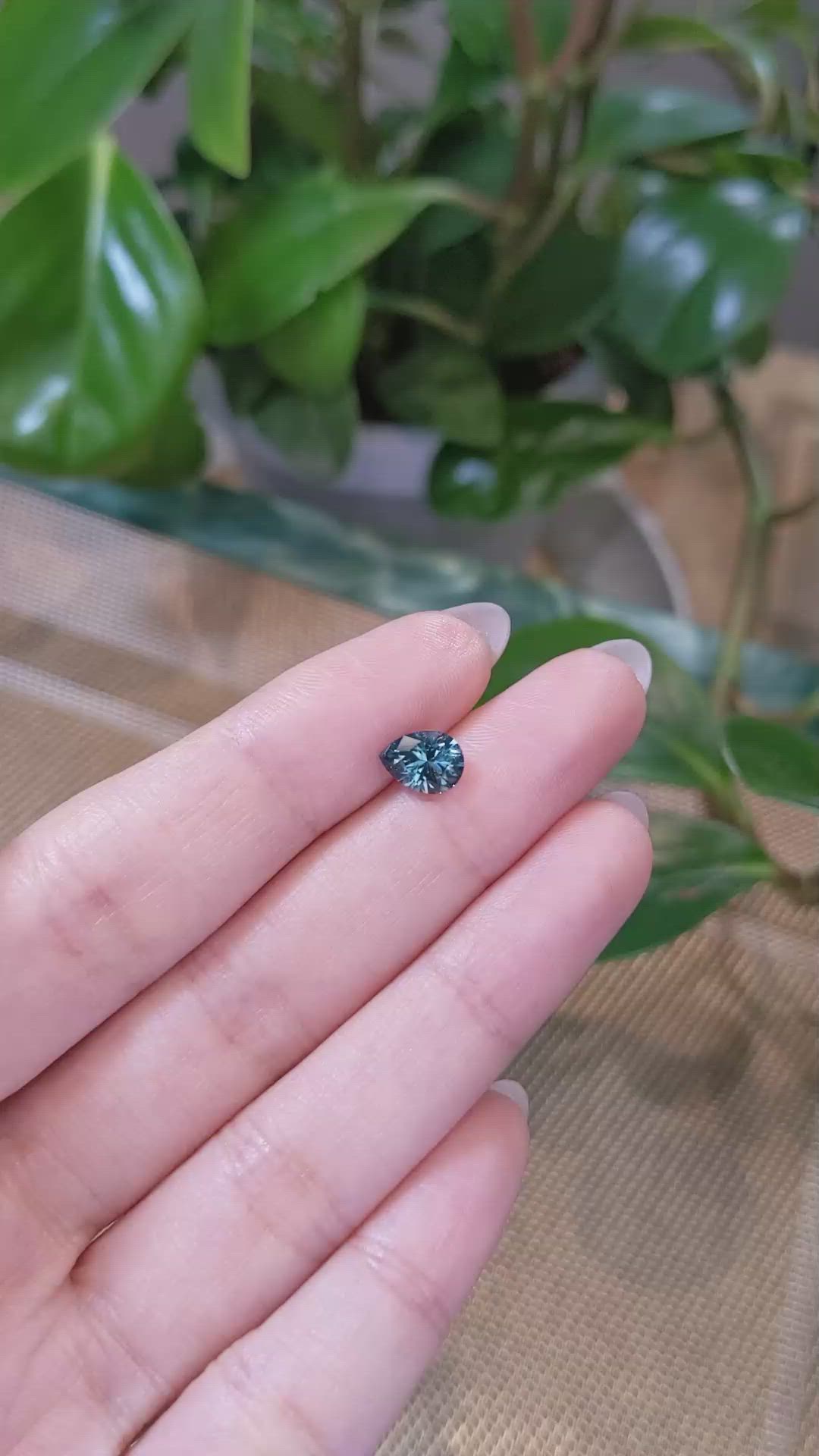 1.31 Ct. Greenish Blue Sapphire from Montana Size Video