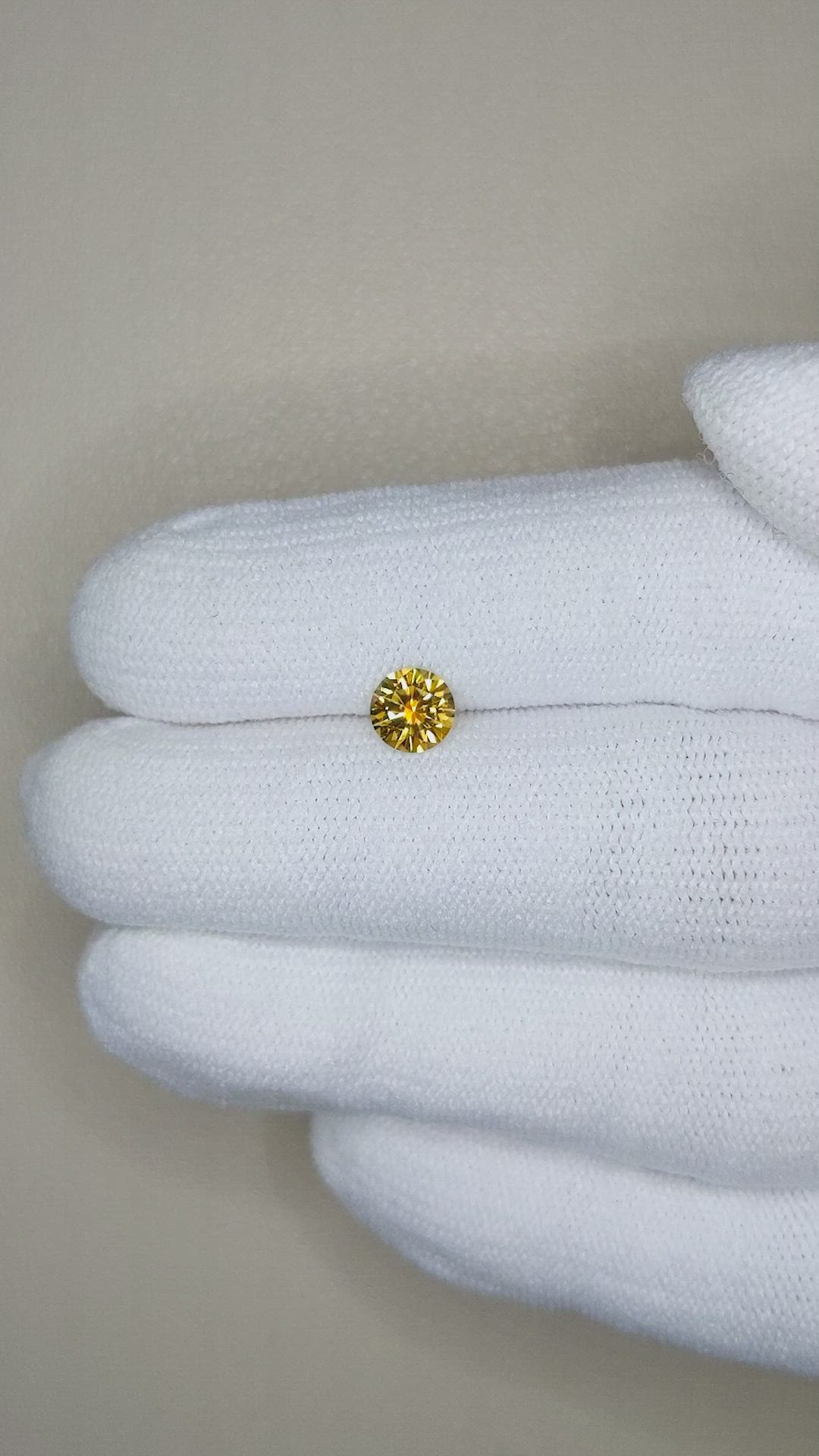 0.73 Ct. Yellow Sapphire from Montana Size Video