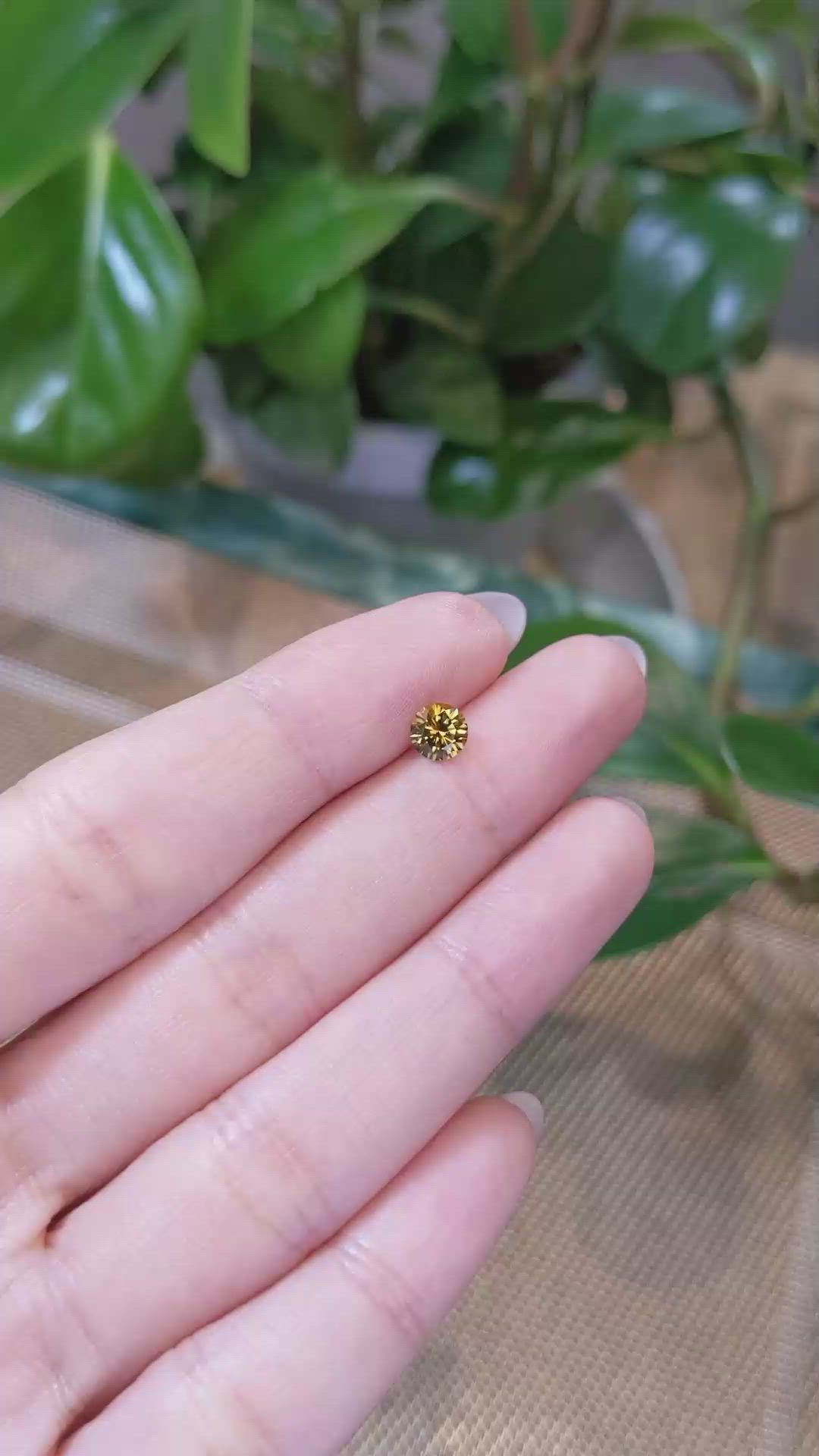 0.73 Ct. Yellow Sapphire from Montana Size Video