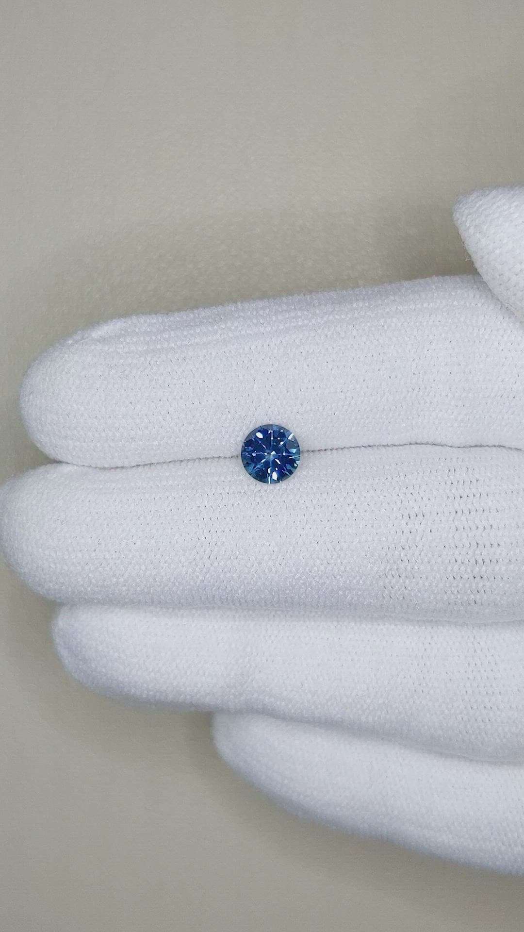 0.81 Ct. Greenish Blue Sapphire from Montana Size Video