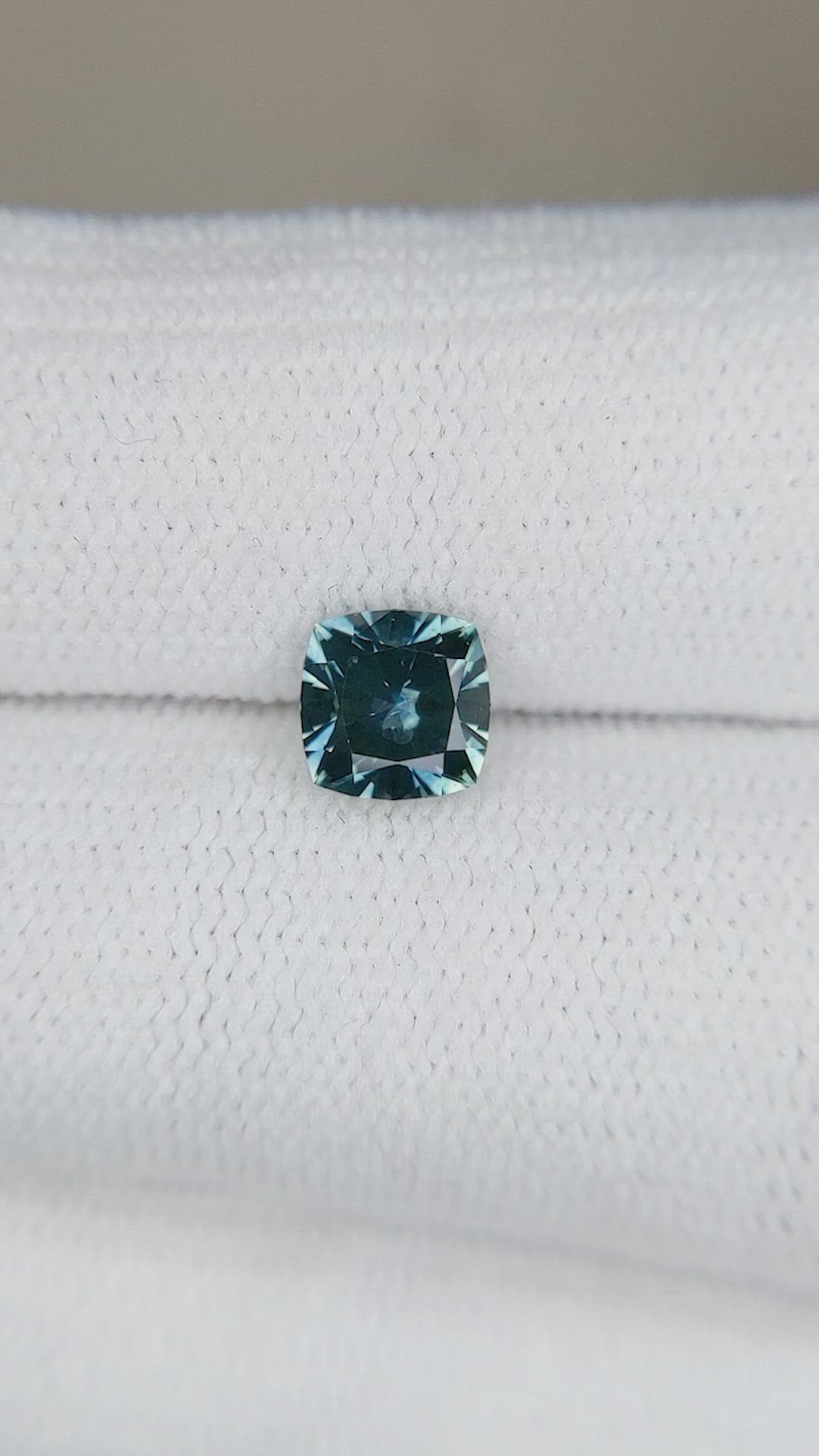 1.02 Ct. Bluish Green Sapphire from Montana Size Video