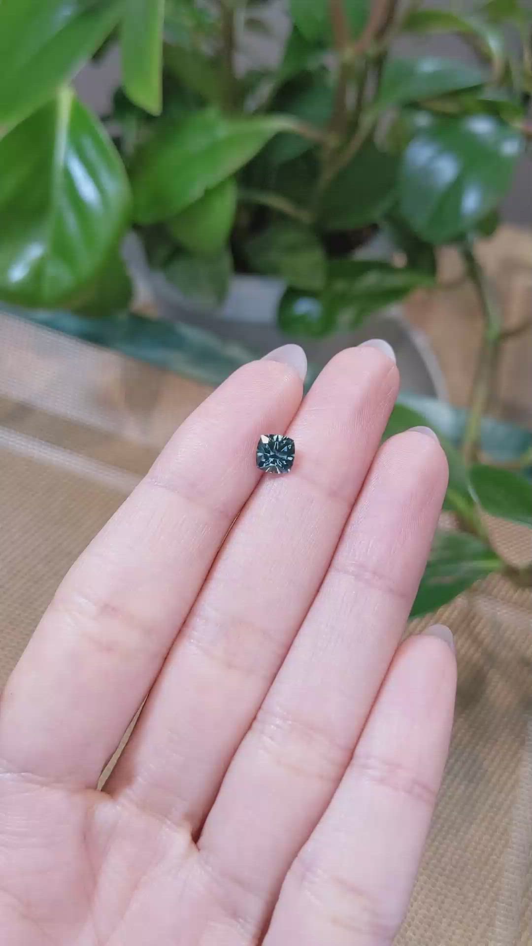 1.02 Ct. Bluish Green Sapphire from Montana Size Video