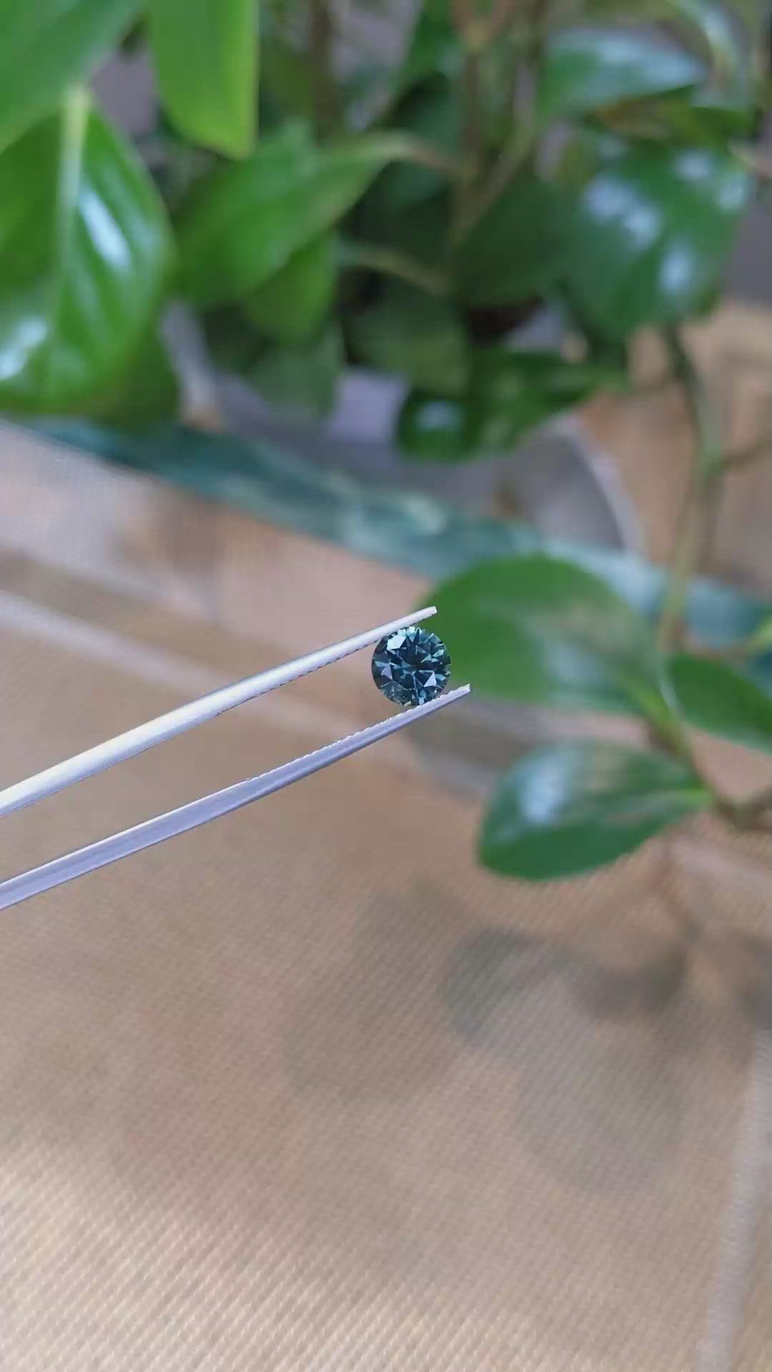 1.47 Ct. Bluish Green Sapphire from Montana Size Video