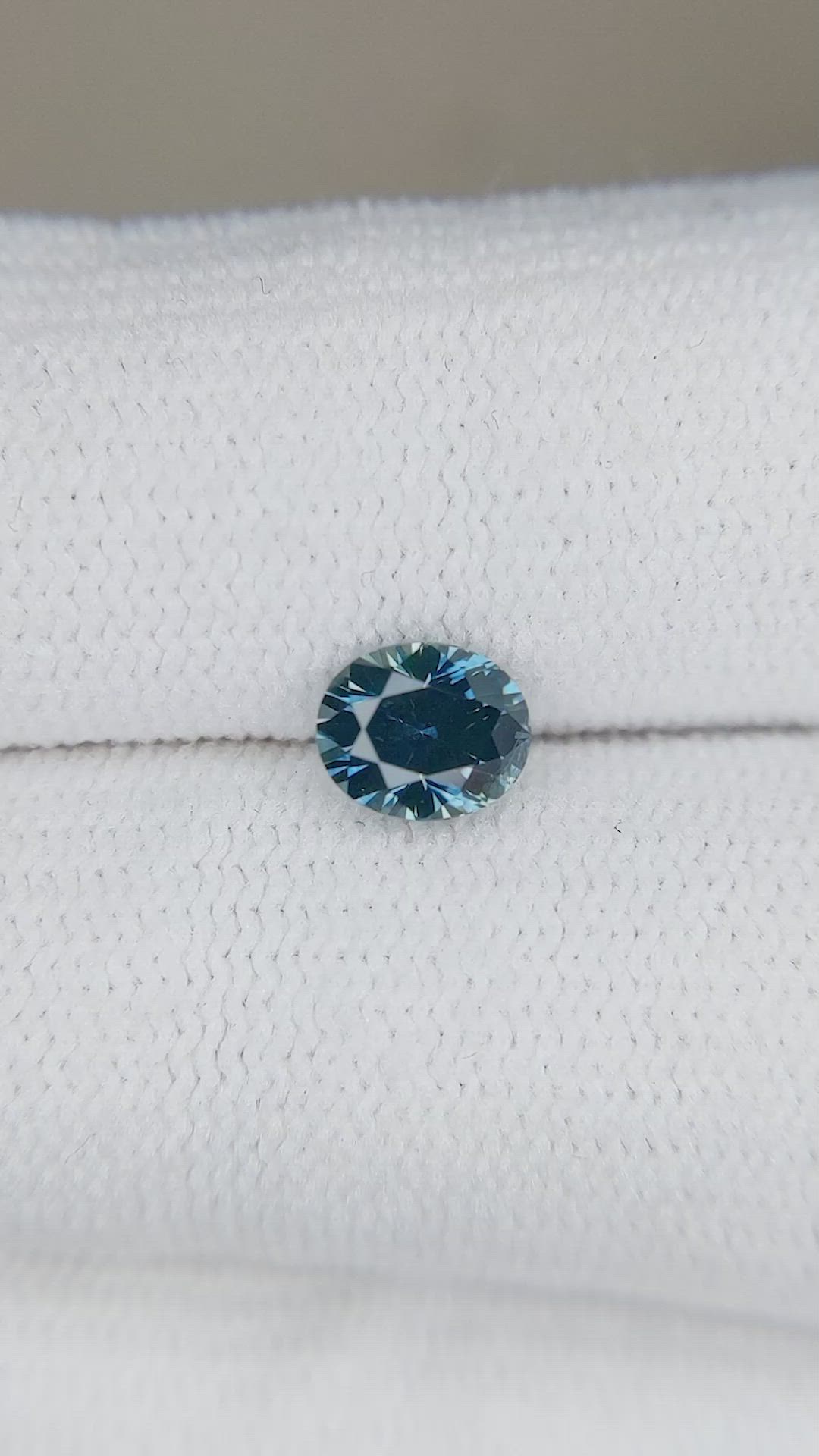 0.78 Ct. Bluish Green Sapphire from Montana Size Video