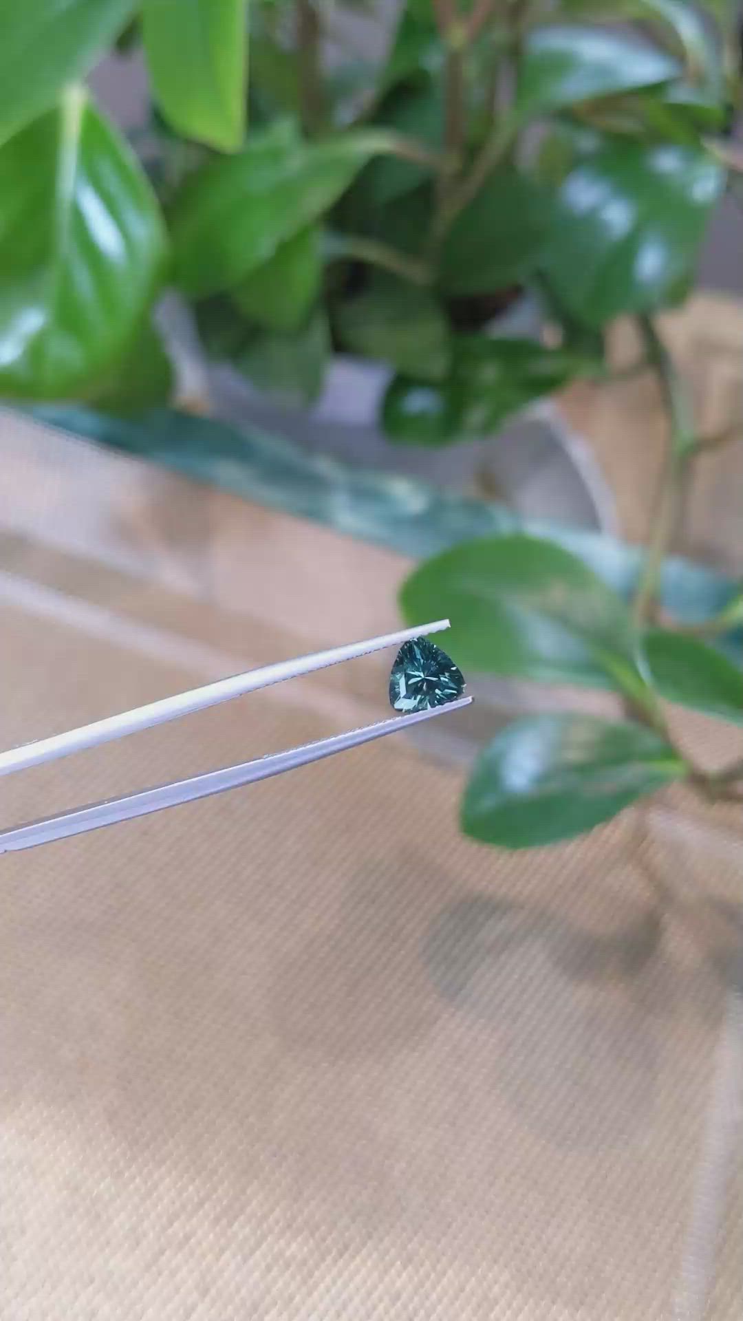 1.29 Ct. Bluish Green Sapphire from Montana Size Video