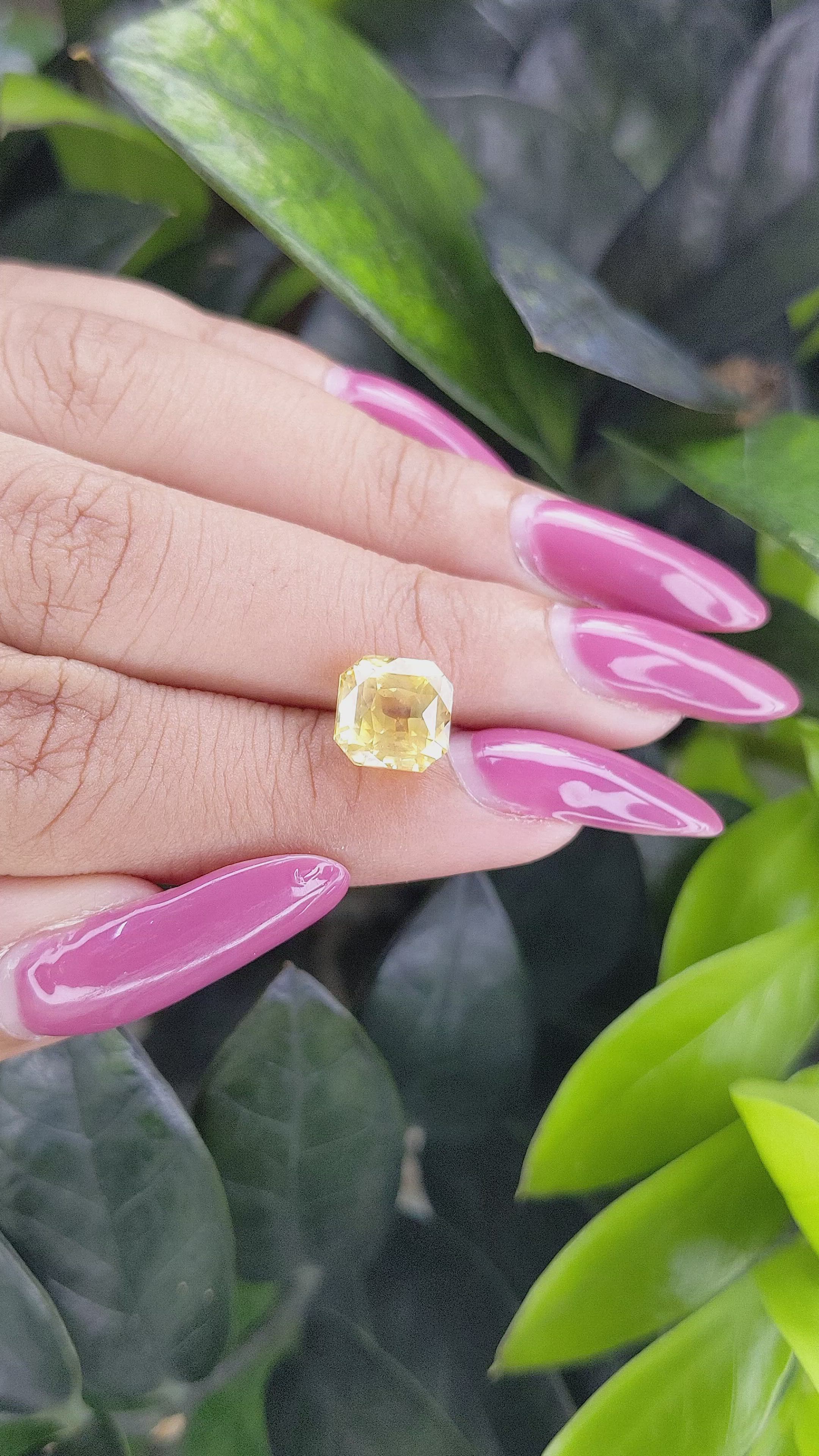 4.29 Ct. Yellow Sapphire from Ceylon (Sri Lanka) Size Video