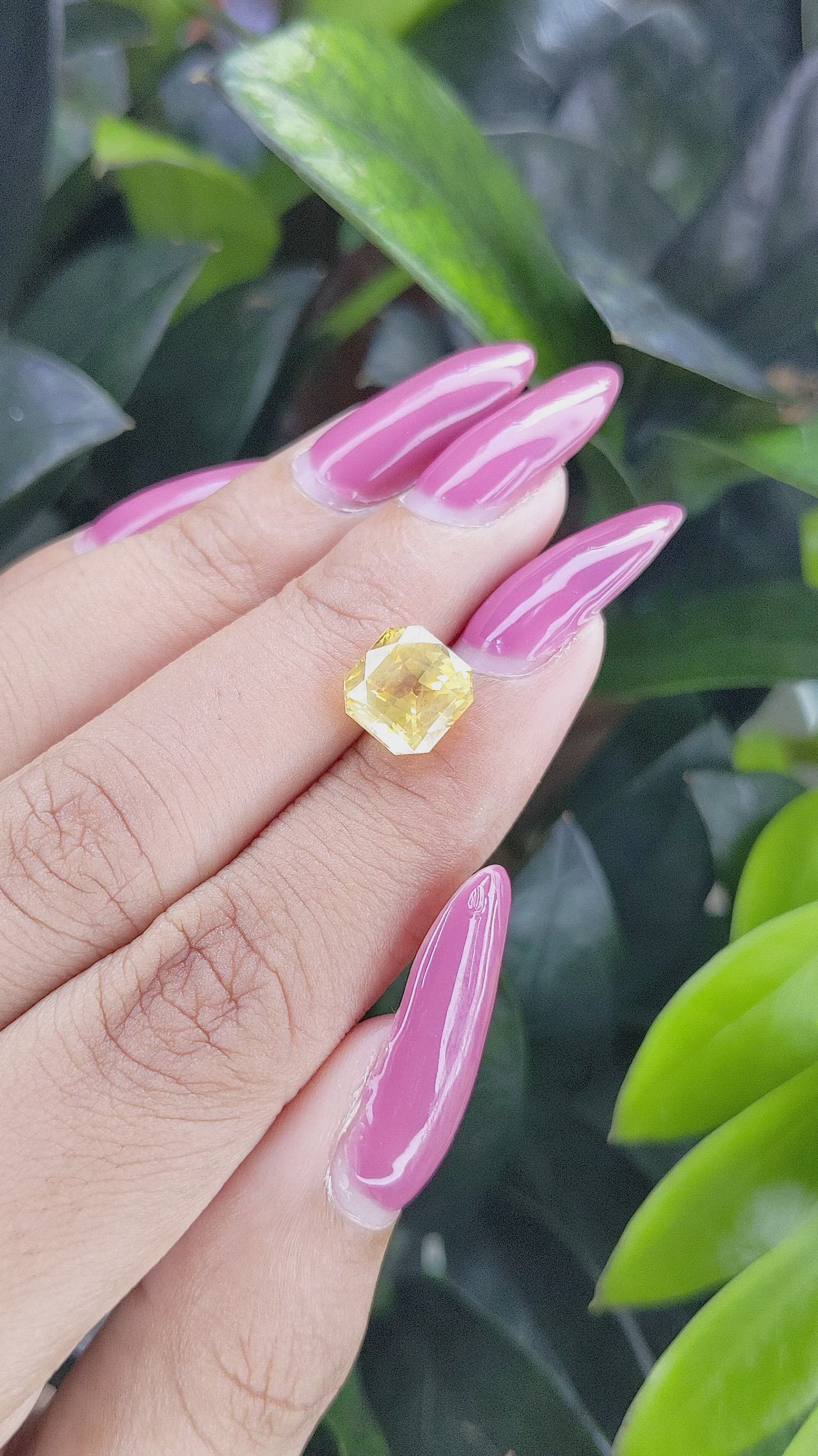 4.29 Ct. Yellow Sapphire from Ceylon (Sri Lanka) Size Video