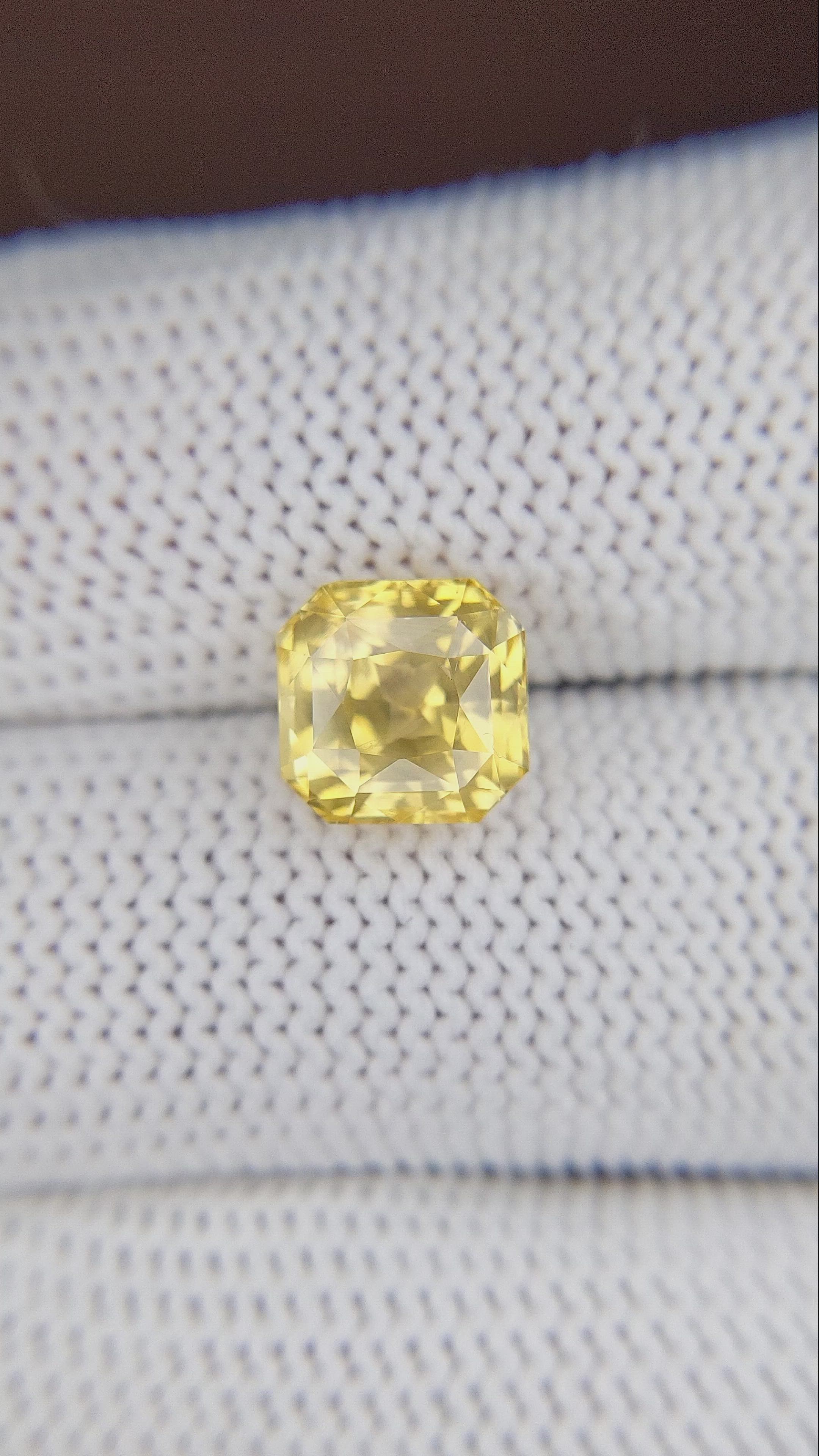 4.29 Ct. Yellow Sapphire from Ceylon (Sri Lanka) Size Video