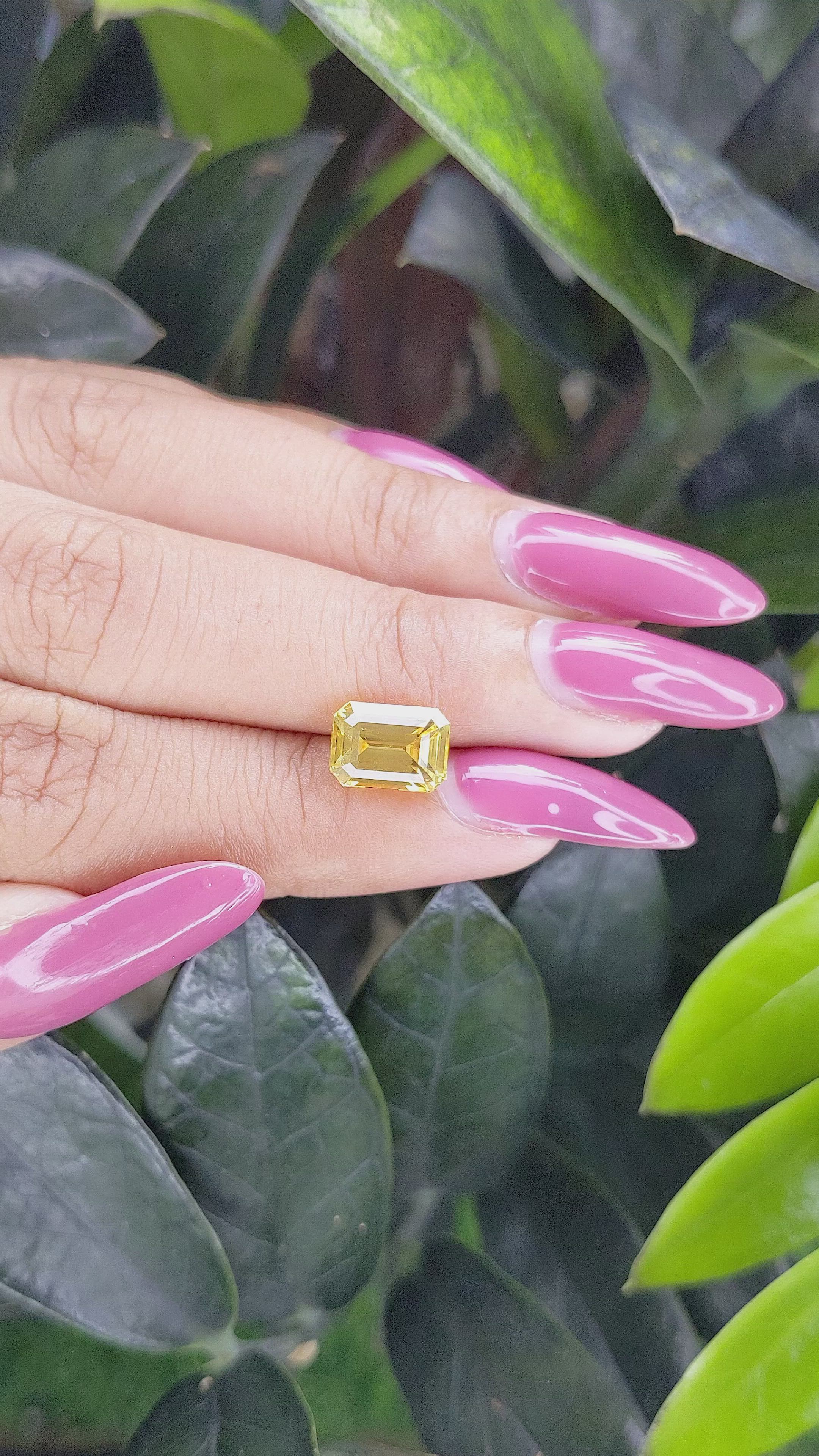 3.51 Ct. Yellow Sapphire from Ceylon (Sri Lanka) Size Video