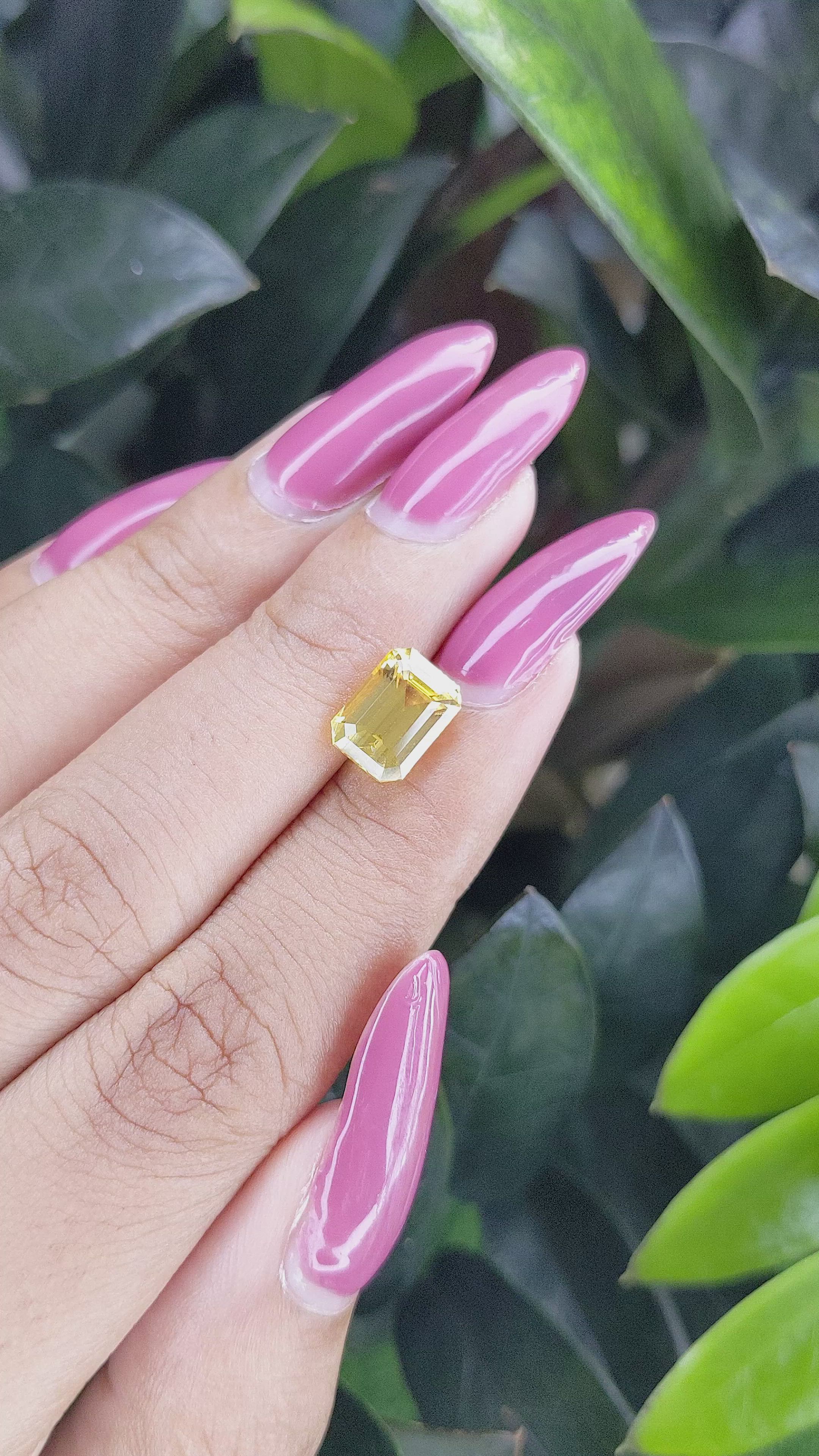 3.51 Ct. Yellow Sapphire from Ceylon (Sri Lanka) Size Video