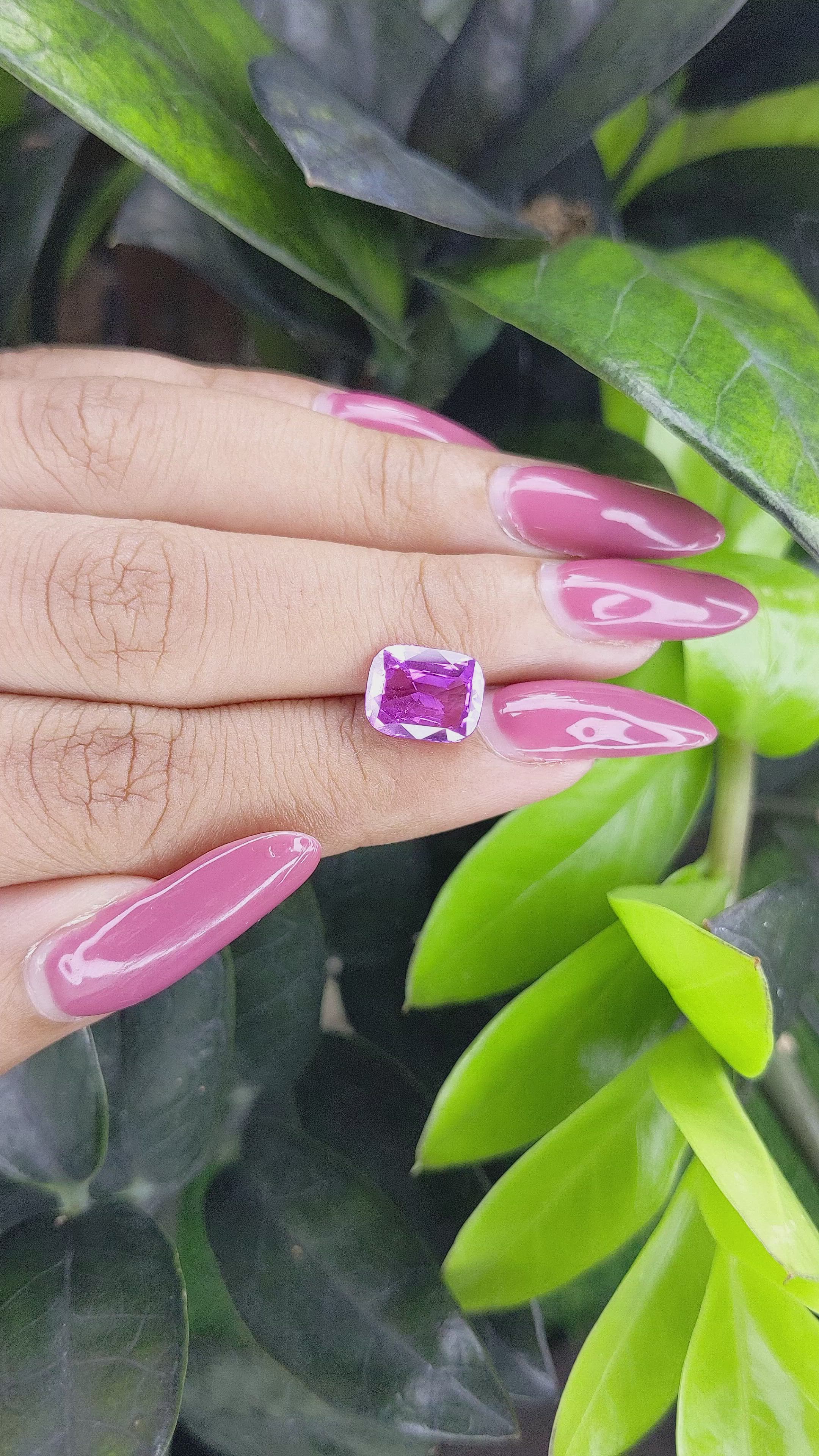 3.51 Ct. Pinkish Purple Sapphire from Madagascar Size Video