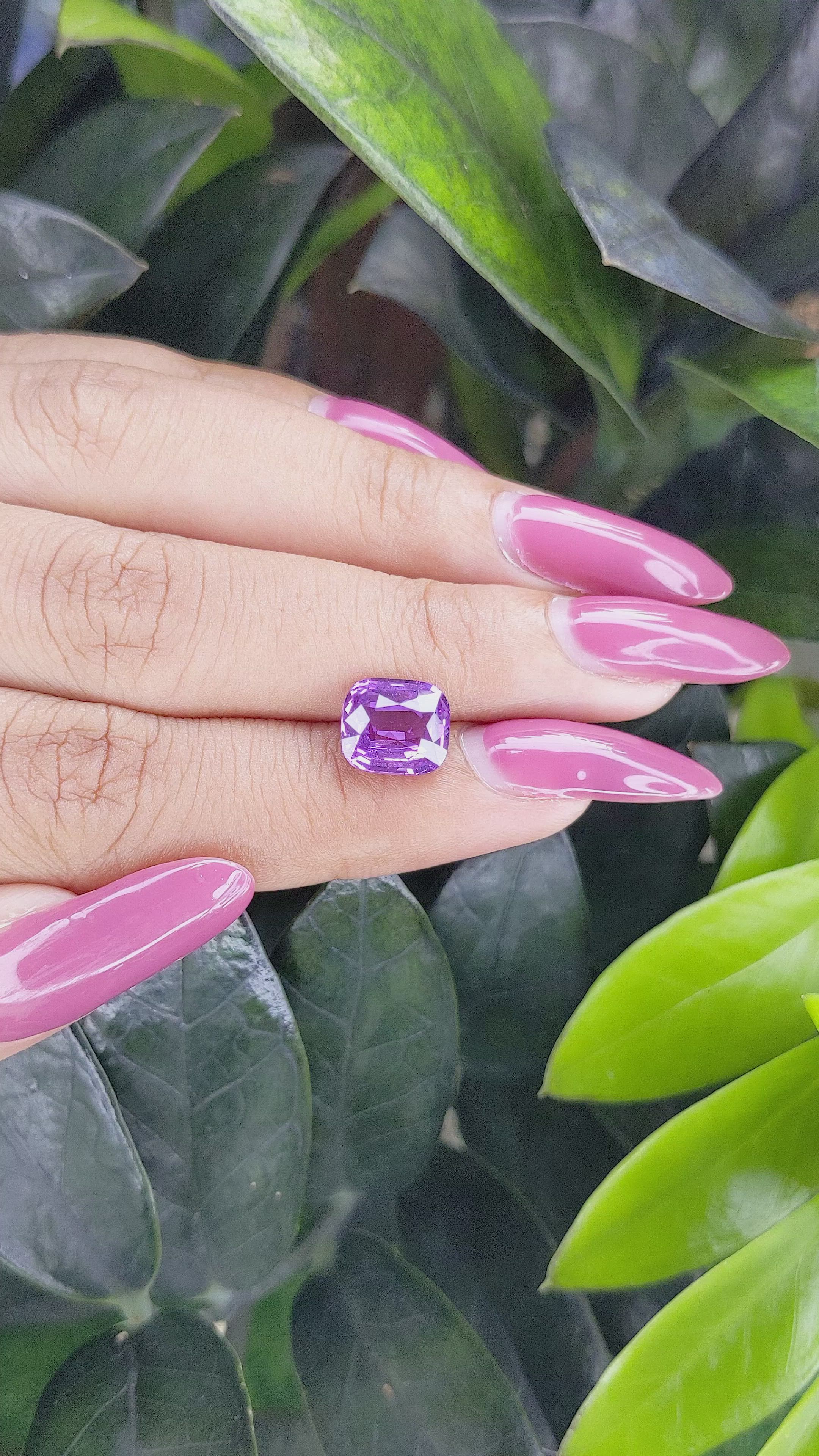 3.53 Ct. Purple Sapphire from Madagascar Size Video