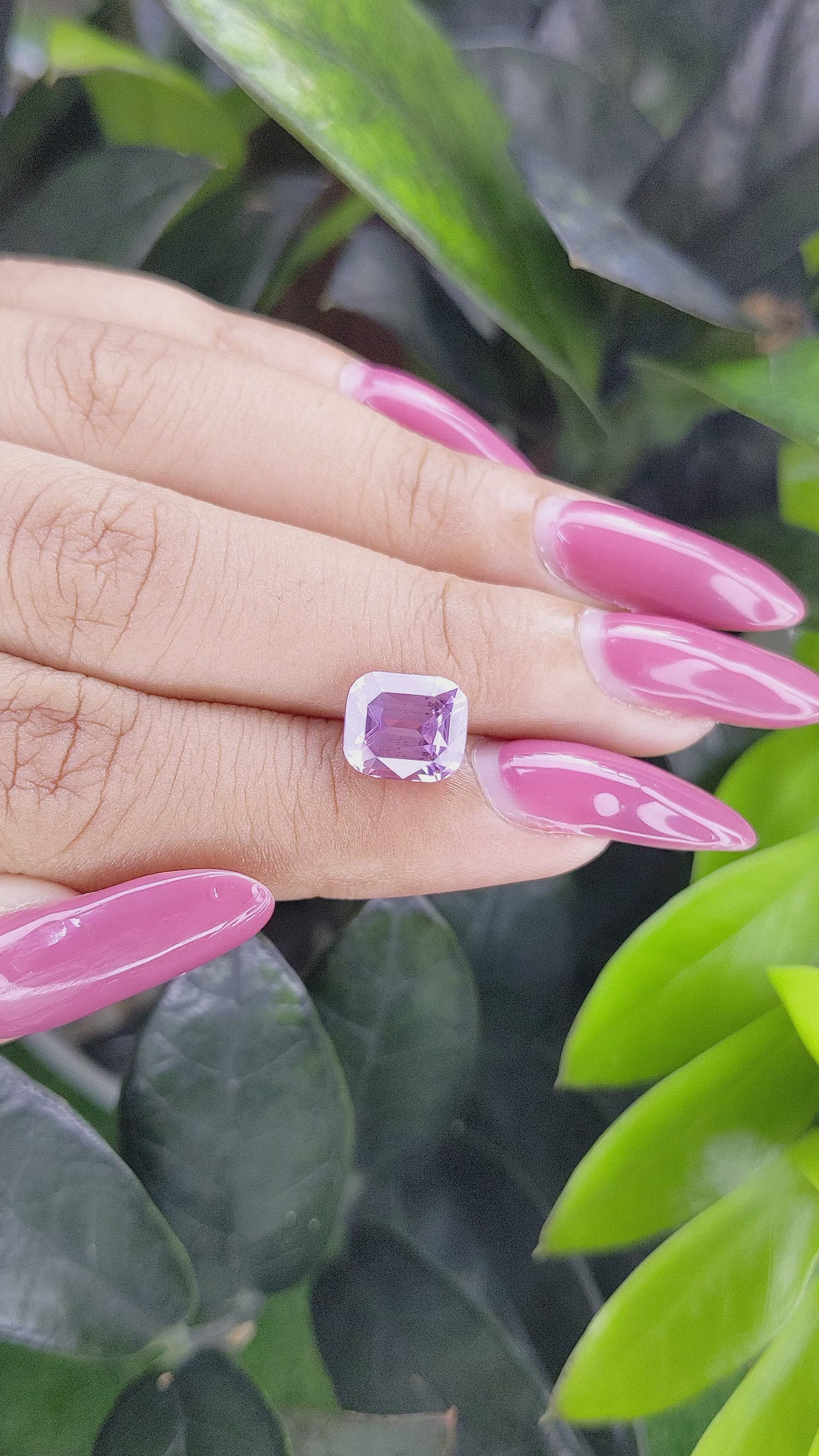 4.16 Ct. Purple Sapphire from Madagascar Size Video