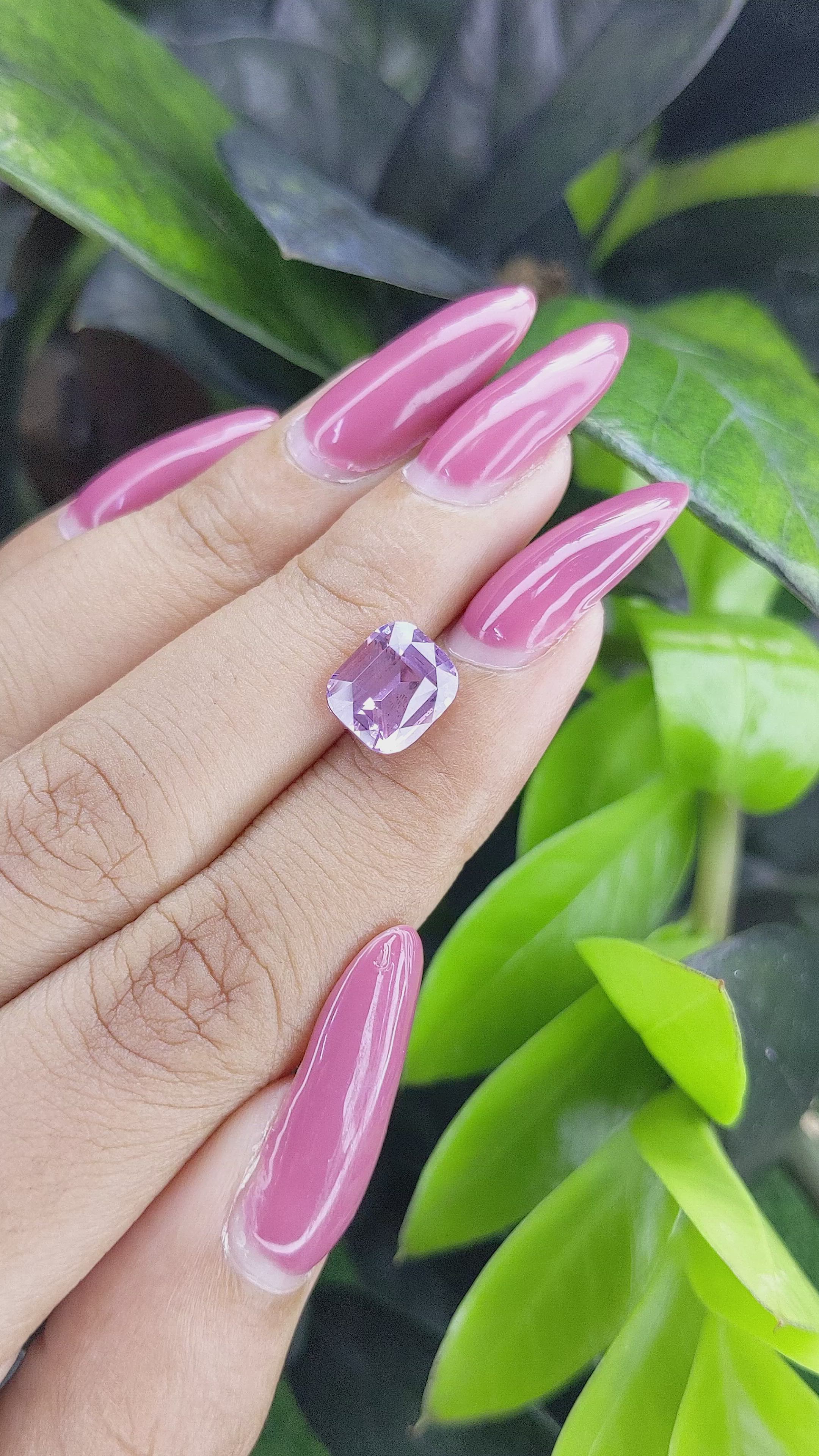 4.16 Ct. Purple Sapphire from Madagascar Size Video