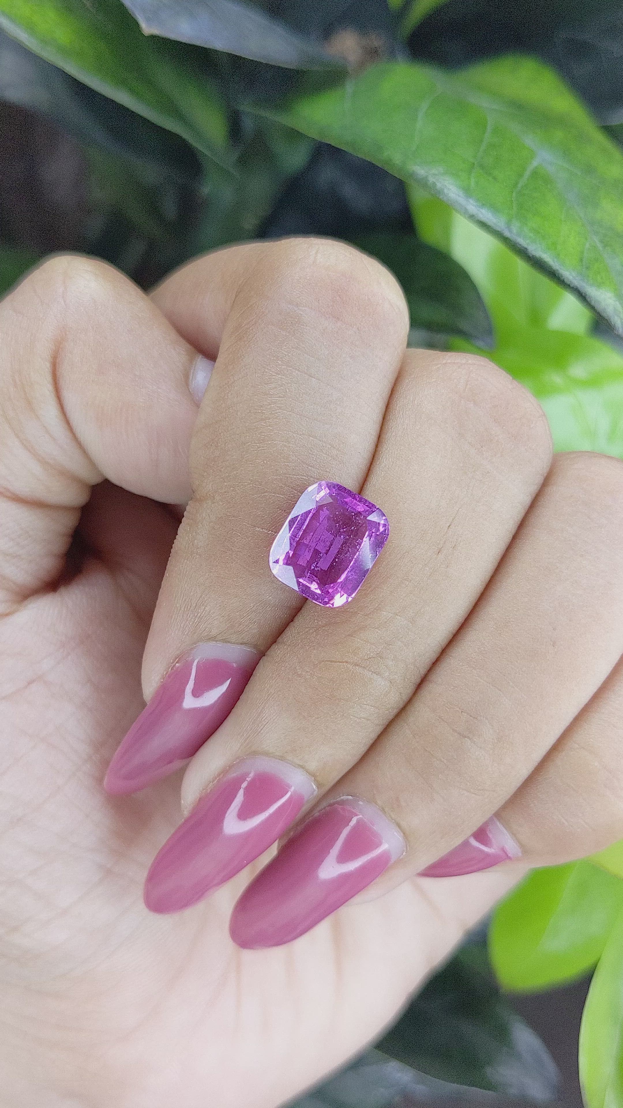 4.03 Ct. Purple Sapphire from Madagascar Size Video