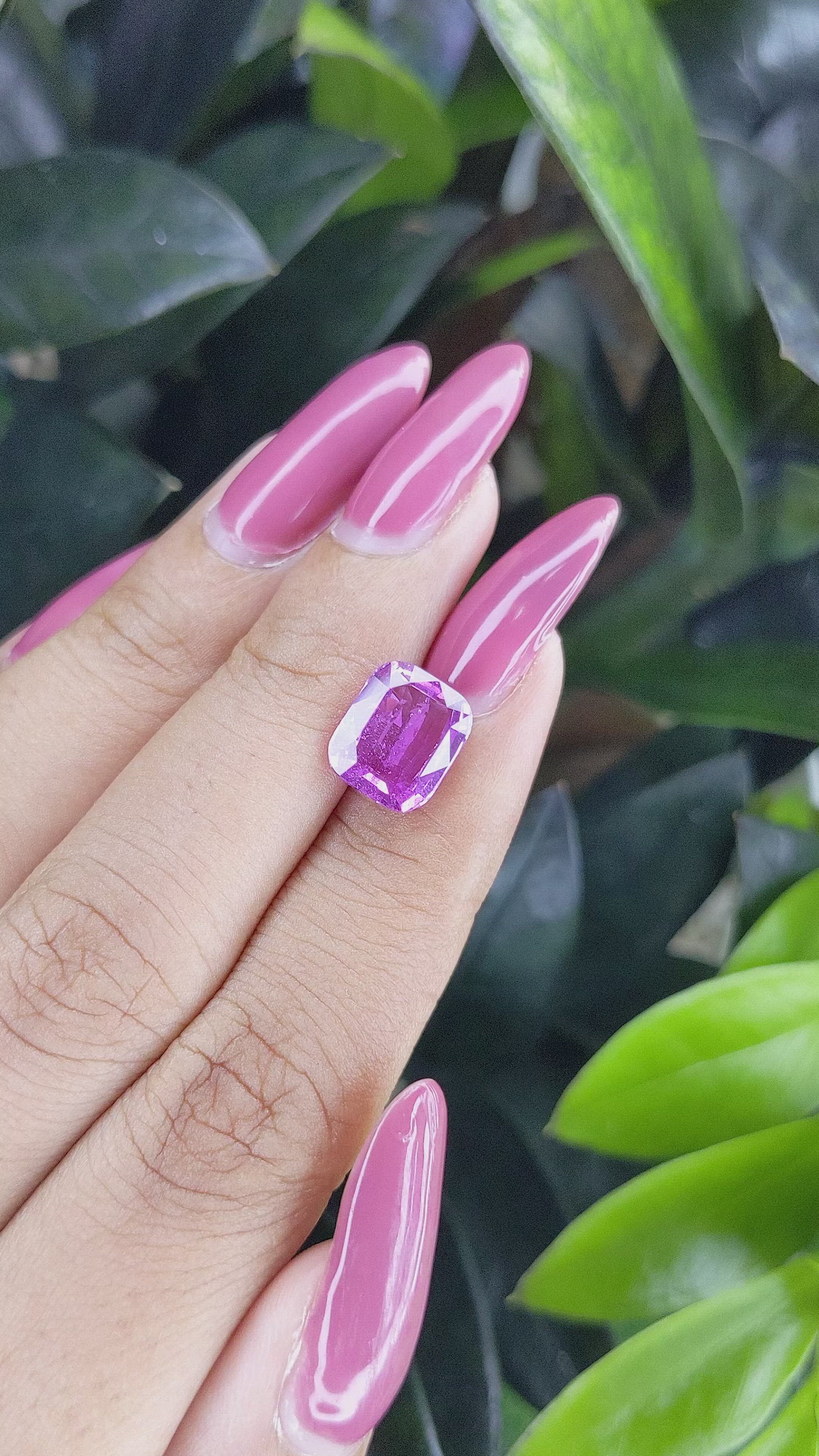 4.03 Ct. Purple Sapphire from Madagascar Size Video