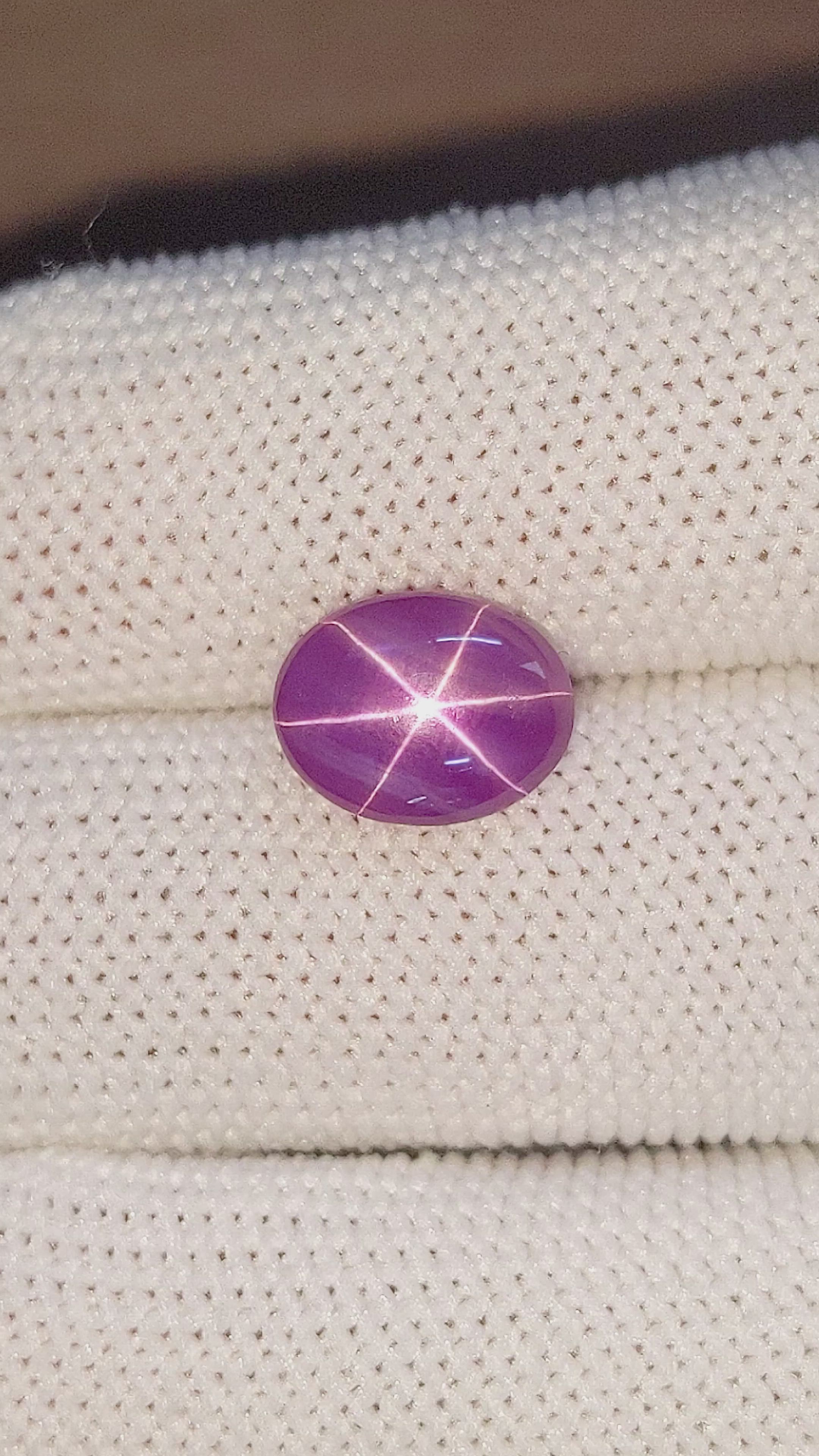 4.78 Ct. Pinkish Purple Star Sapphire from Ceylon (Sri Lanka) Size Video