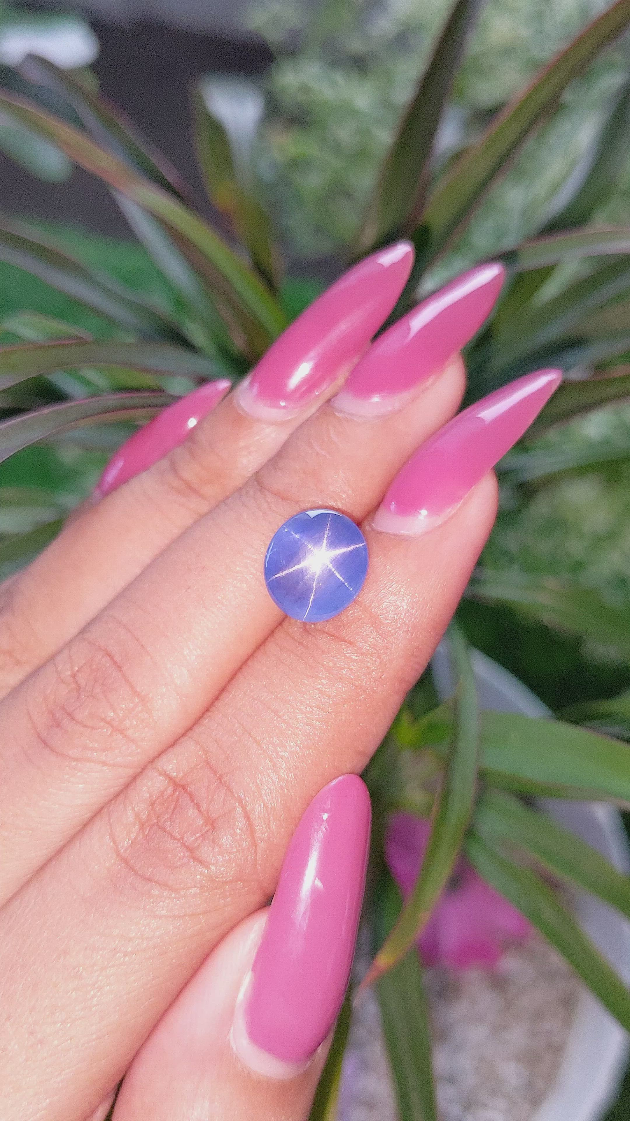 5.37 Ct. Blue Star Sapphire from Ceylon (Sri Lanka) Size Video
