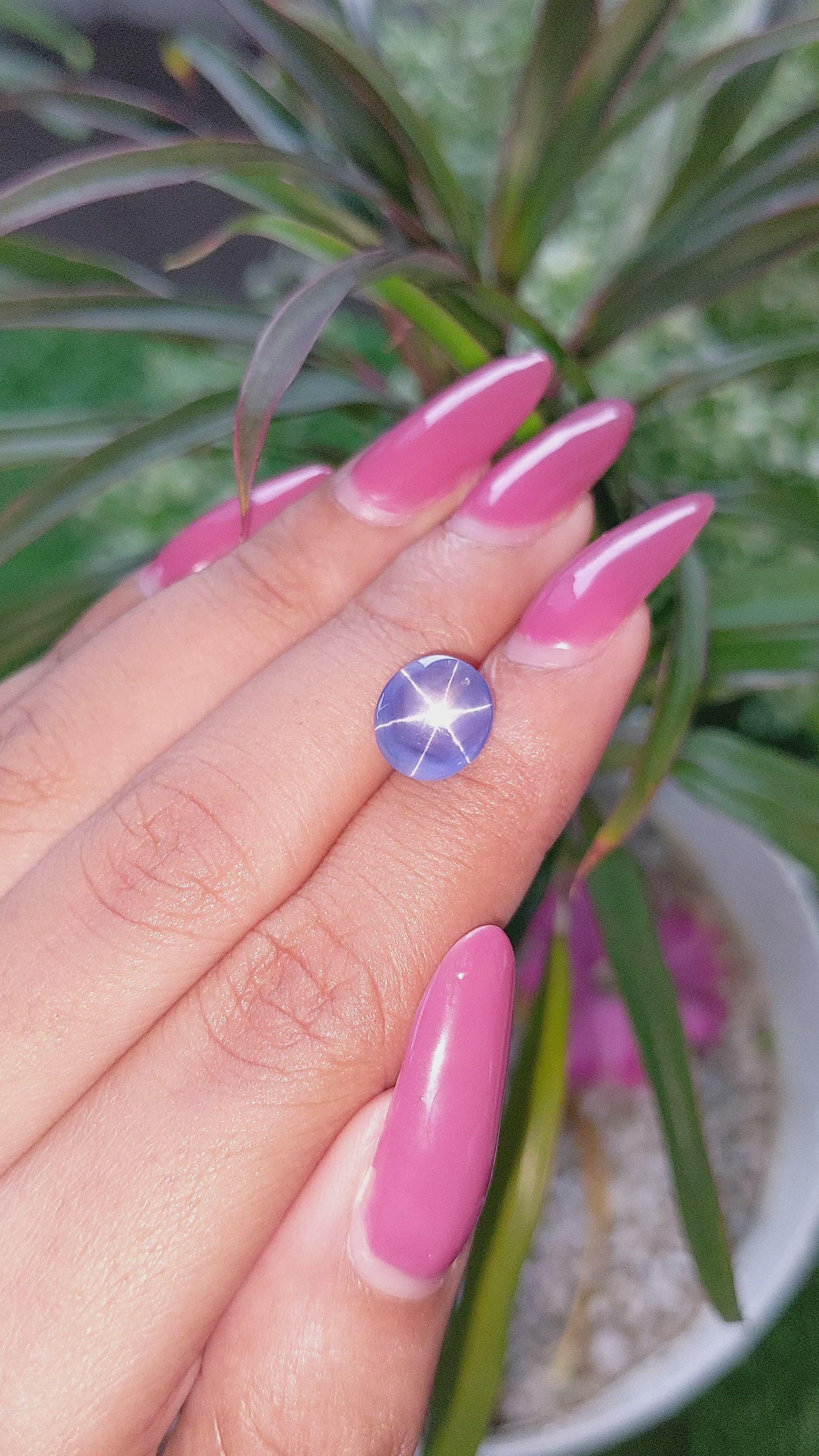 6.12 Ct. Blue Star Sapphire from Ceylon (Sri Lanka) Size Video