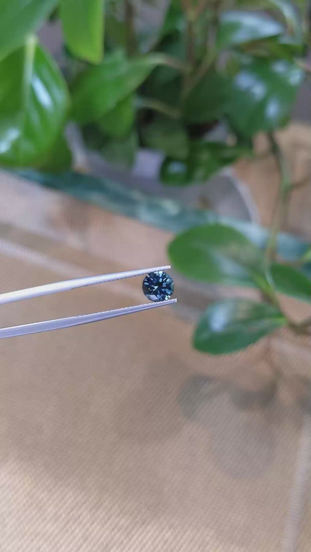 1.21 Ct. Bluish Green Sapphire from Montana Size Video