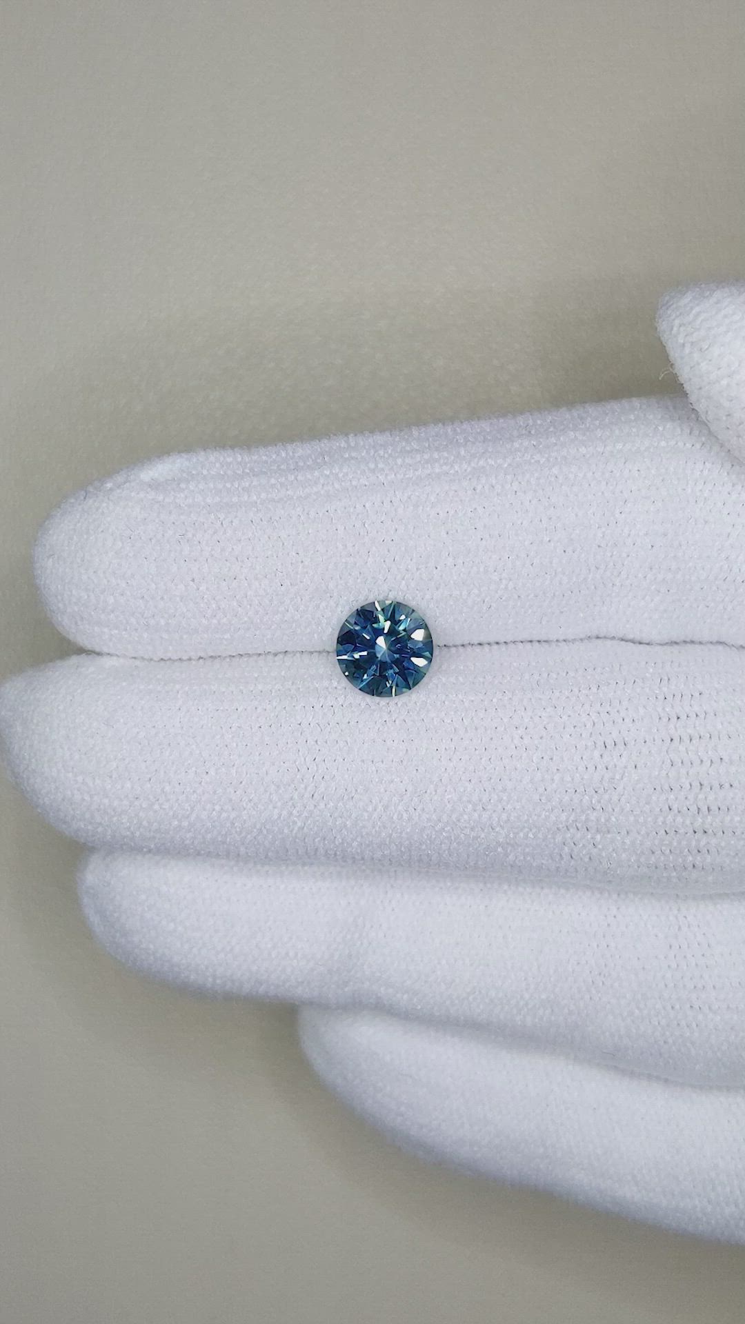 1.21 Ct. Bluish Green Sapphire from Montana Size Video