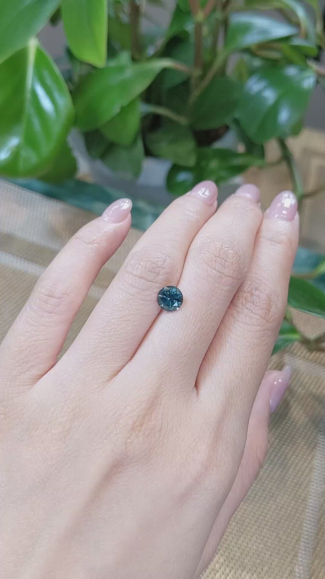 1.32 Ct. Bluish Green Sapphire from Montana Size Video