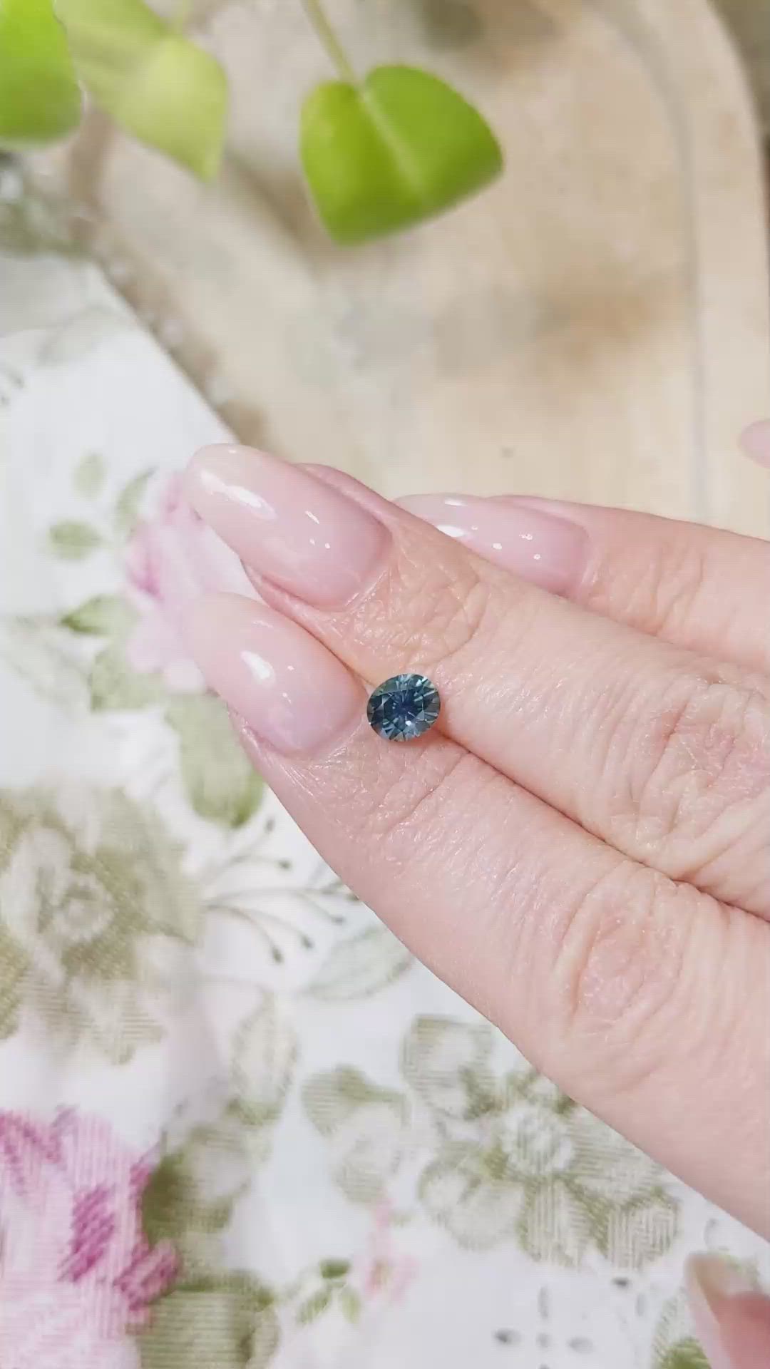1.02 Ct. Greenish Blue Sapphire from Montana Size Video