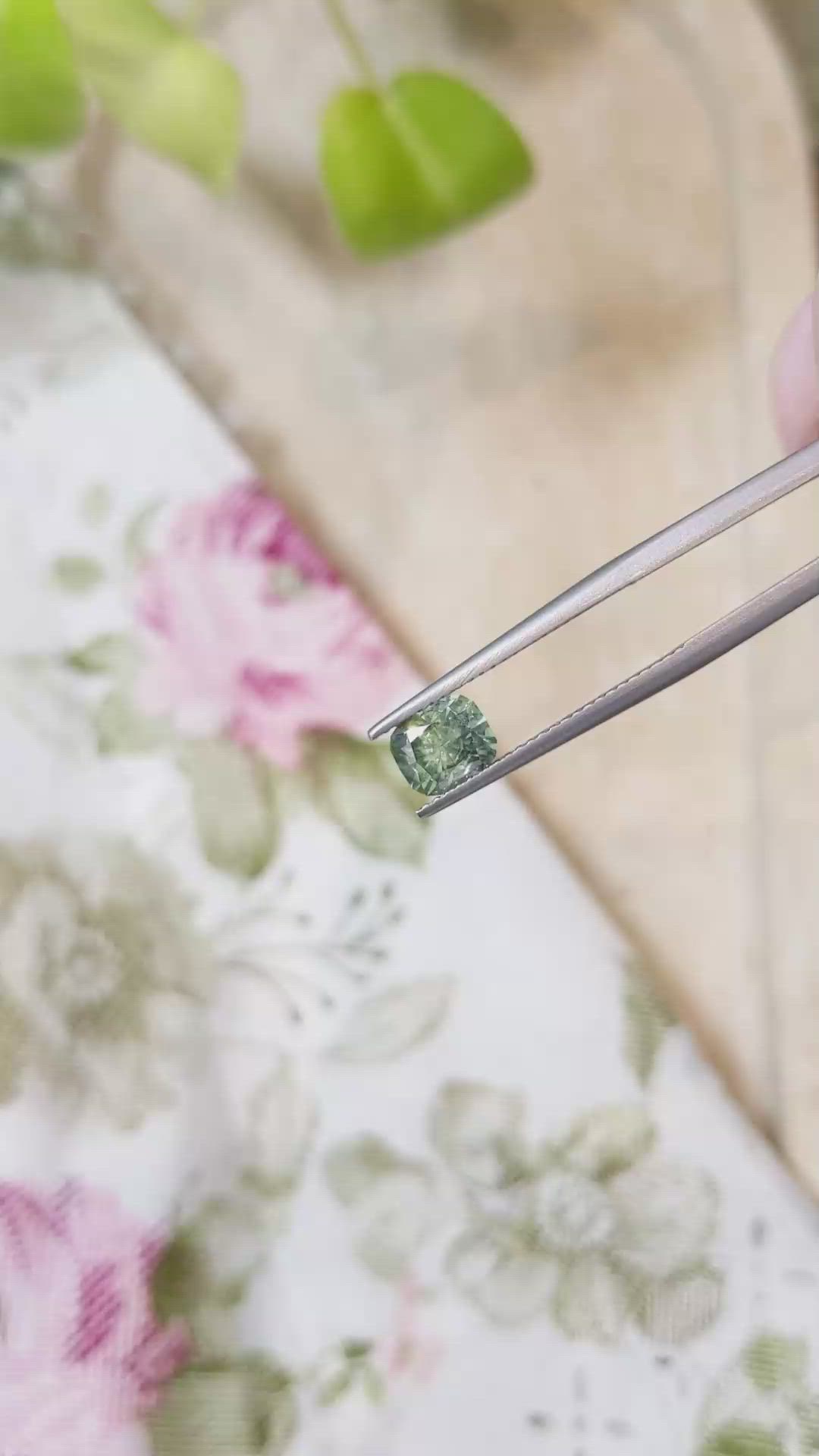 1.38 Ct. Green Sapphire from Montana Size Video