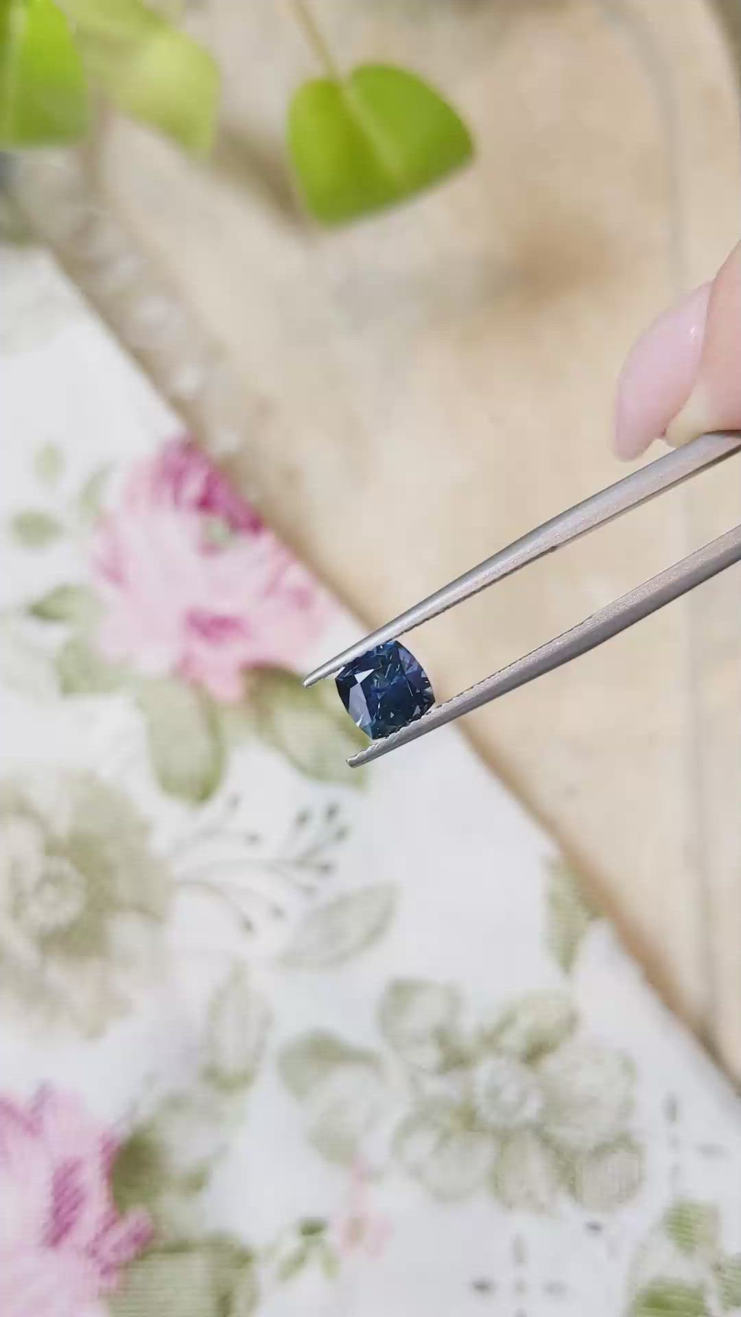 1.43 Ct. Greenish Blue Sapphire from Montana Size Video