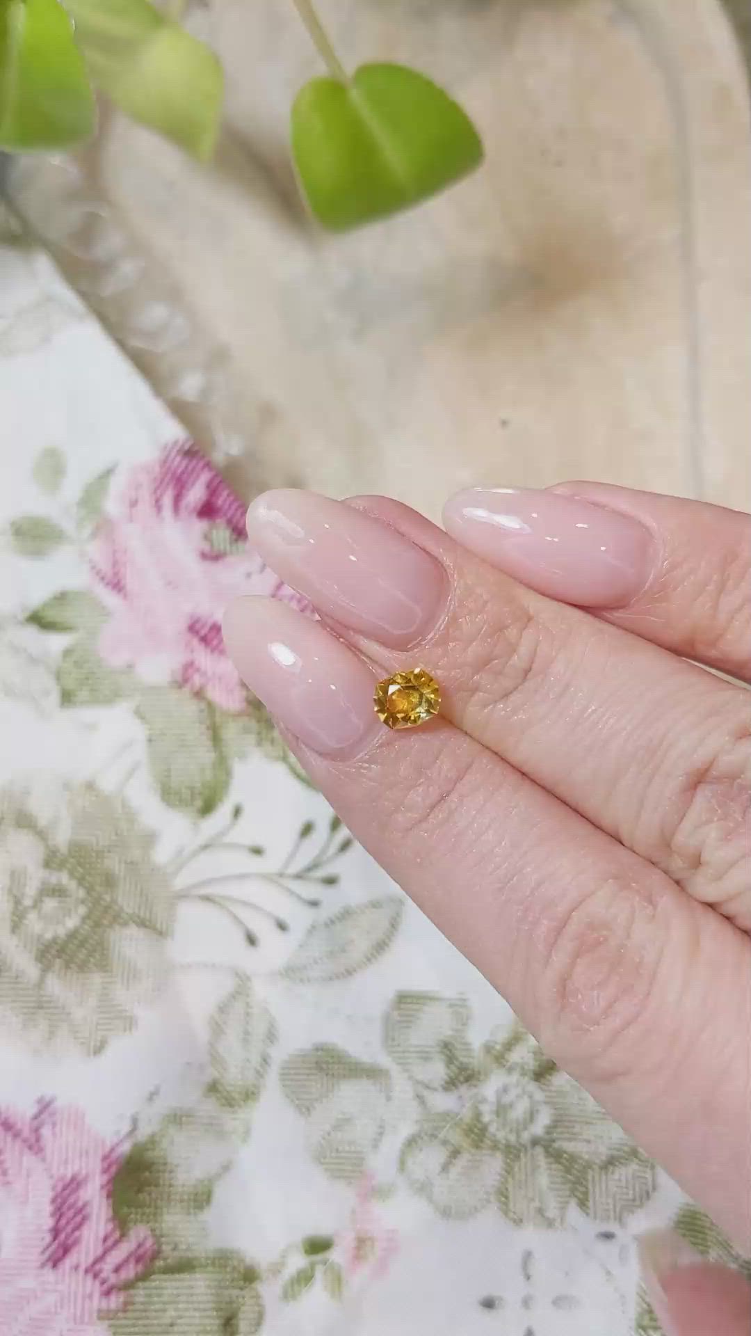 0.89 Ct. Yellowish Orange Sapphire from Montana Size Video