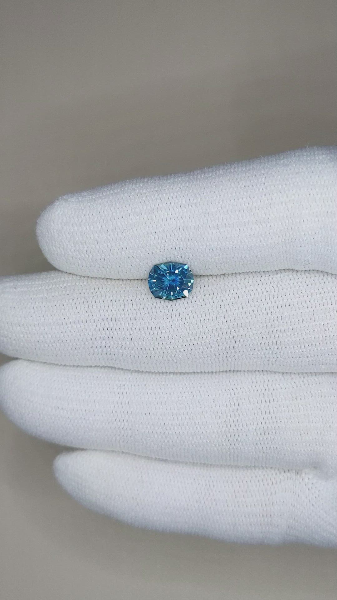 1.41 Ct. Greenish Blue Sapphire from Montana Size Video