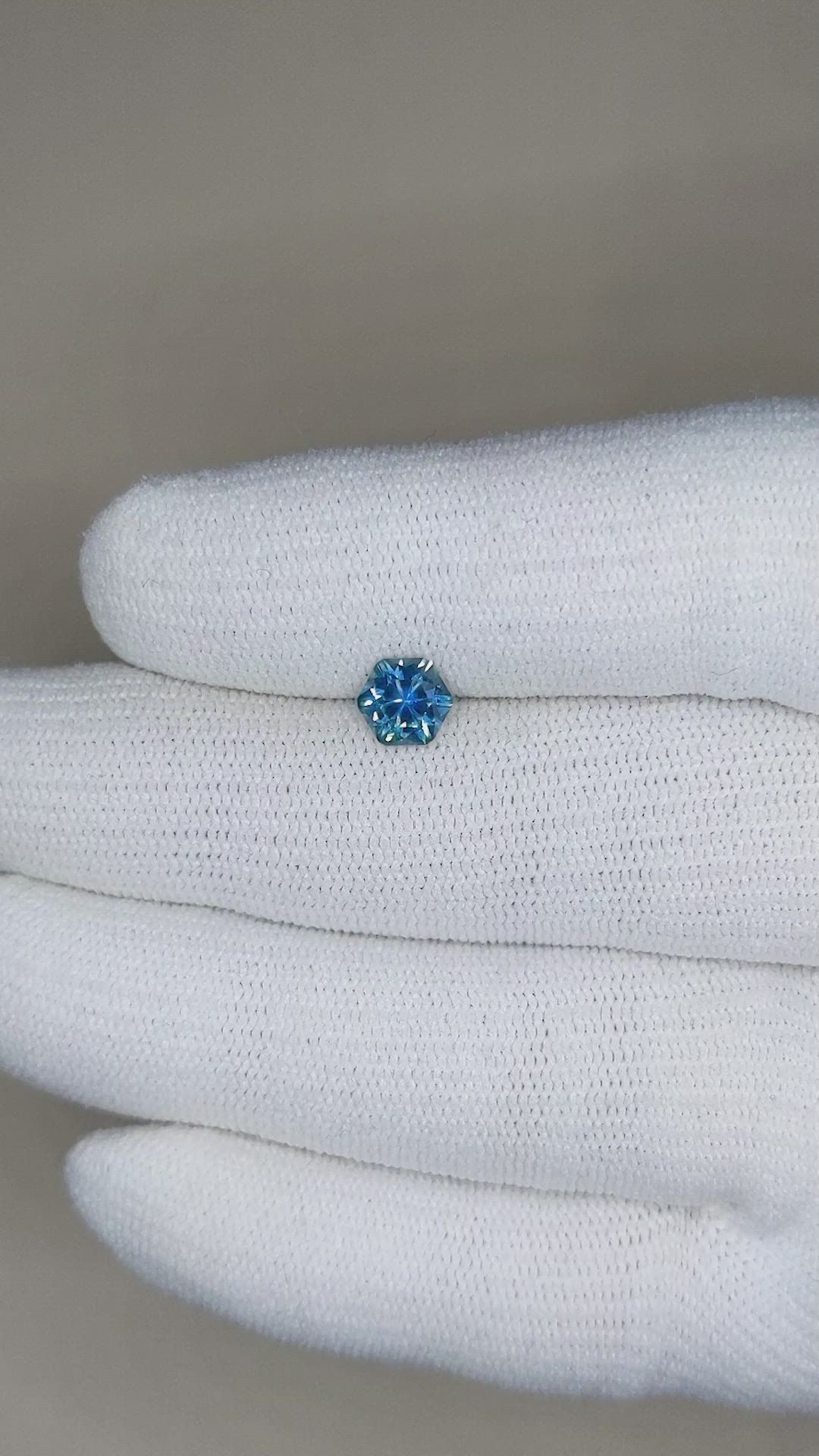 0.92 Ct. Greenish Blue Sapphire from Montana Size Video