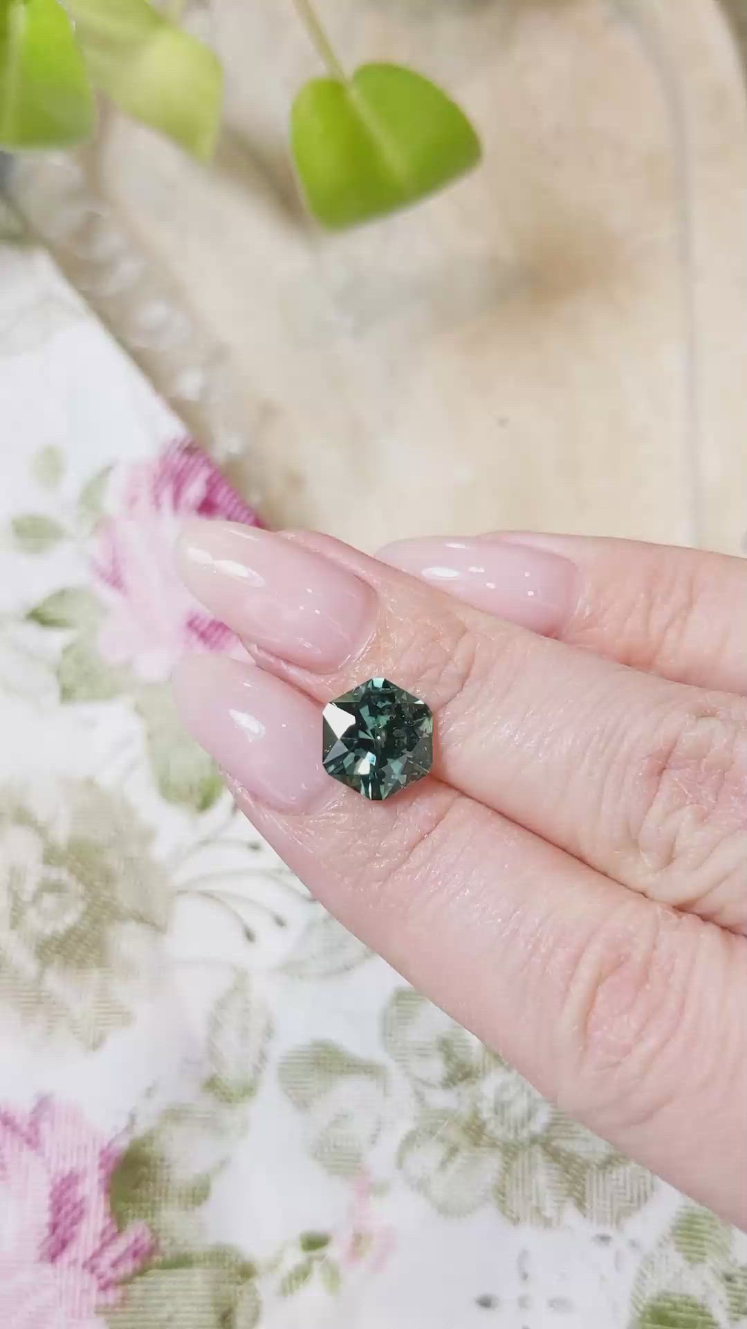 4.28 Ct. Green Sapphire from Montana Size Video