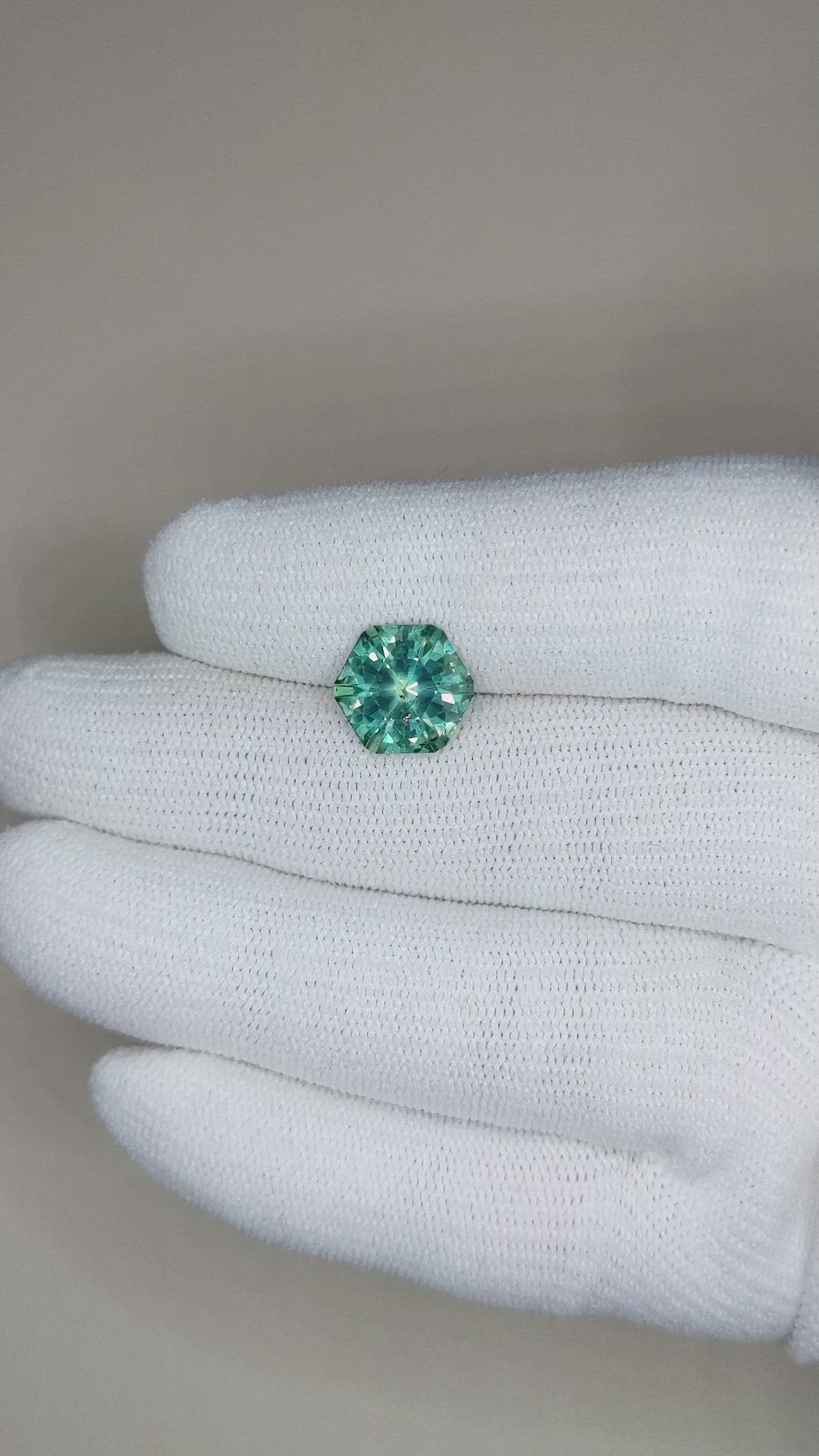 4.28 Ct. Green Sapphire from Montana Size Video
