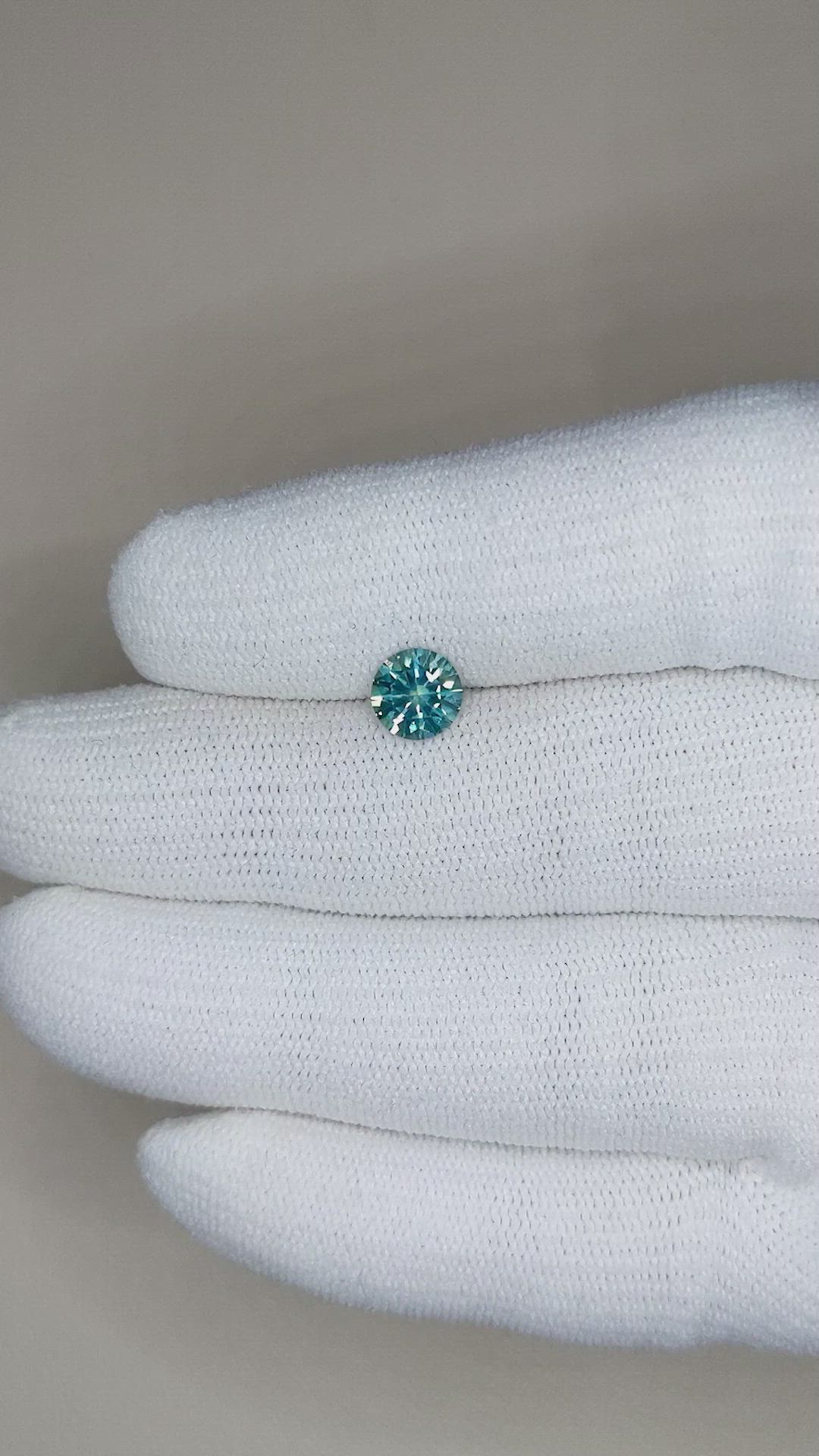 1.11 Ct. Bluish Green Sapphire from Montana Size Video