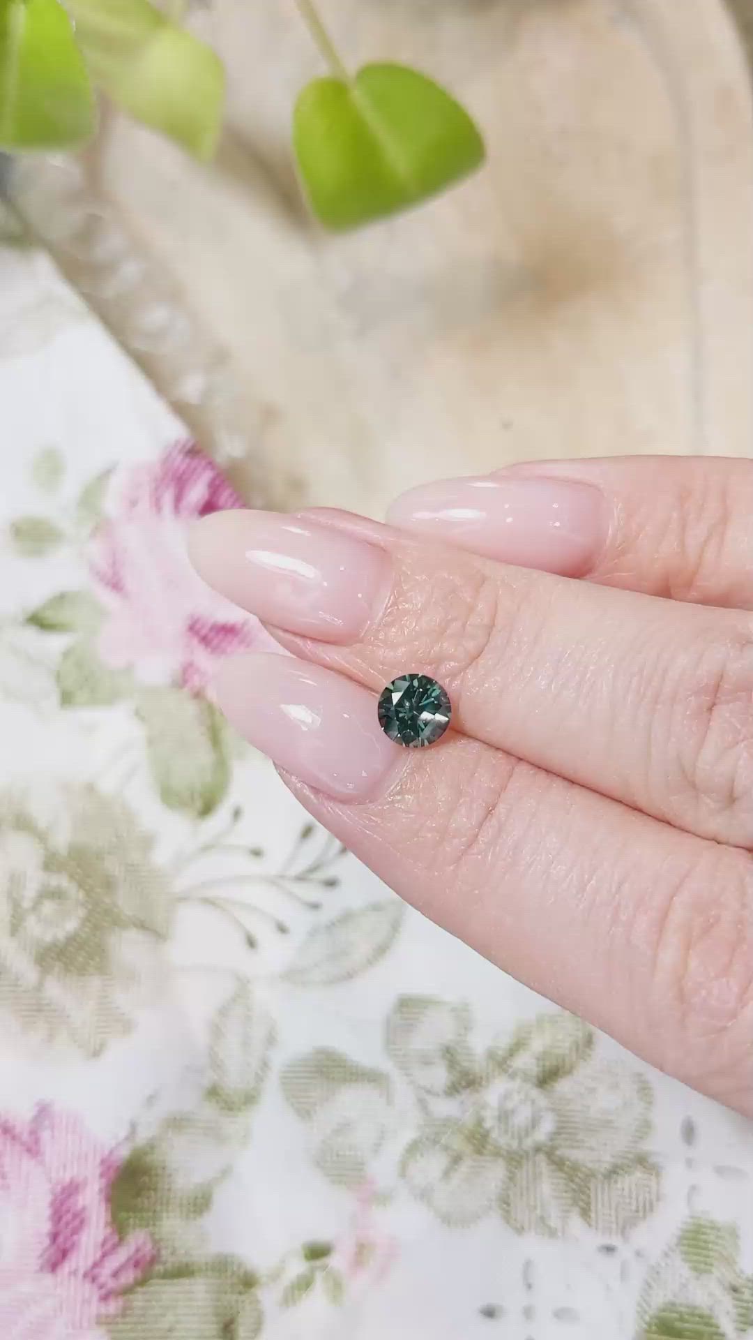 1.11 Ct. Bluish Green Sapphire from Montana Size Video