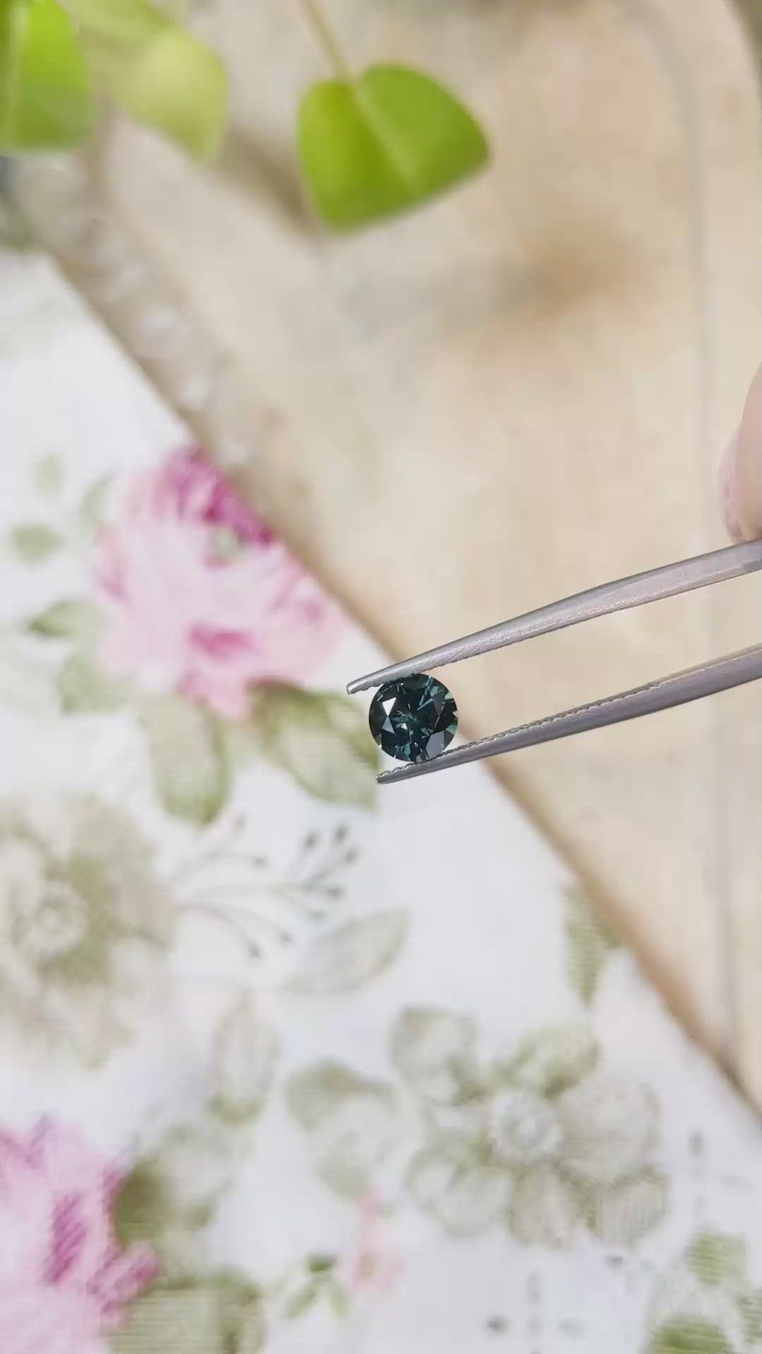 1.11 Ct. Bluish Green Sapphire from Montana Size Video