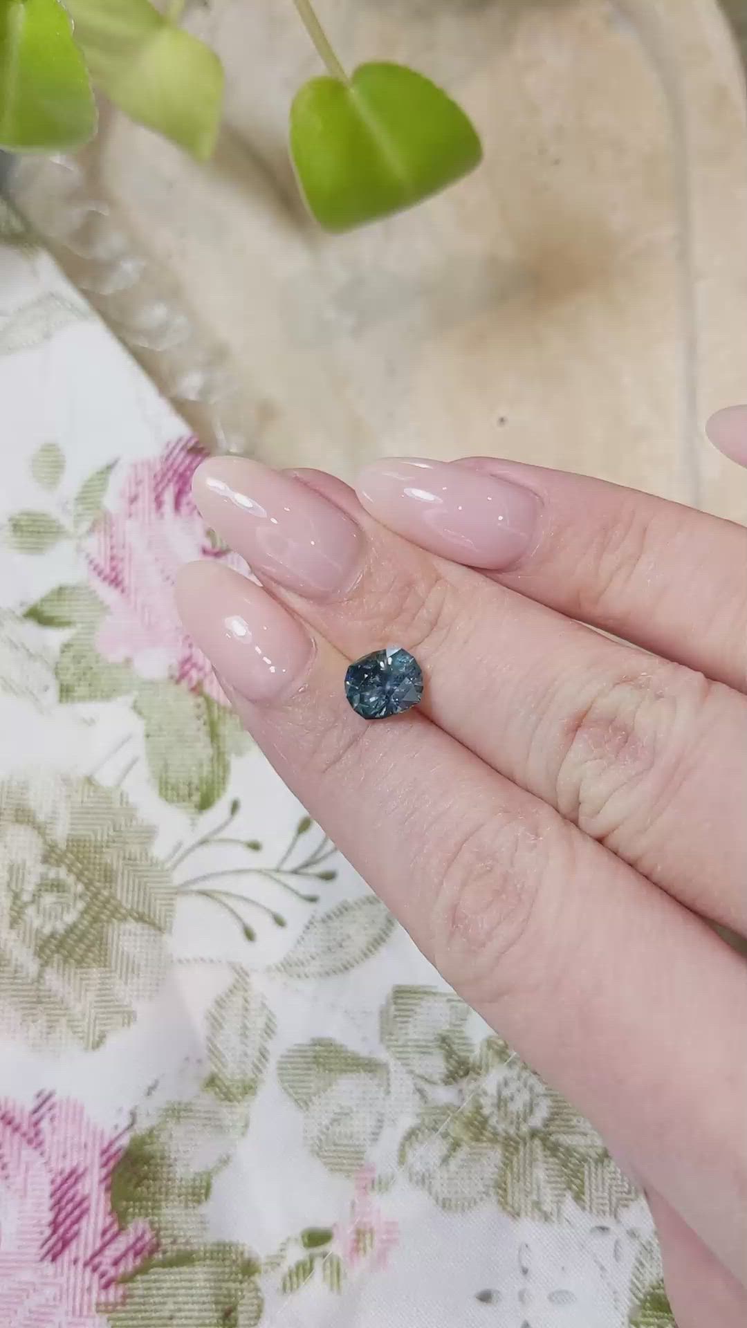 1.98 Ct. Greenish Blue Sapphire from Montana Size Video