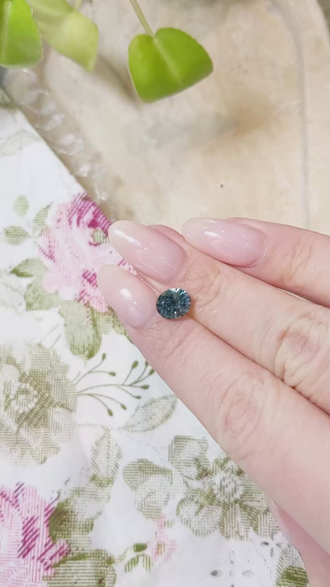 2.00 Ct. Greenish Blue Sapphire from Montana Size Video