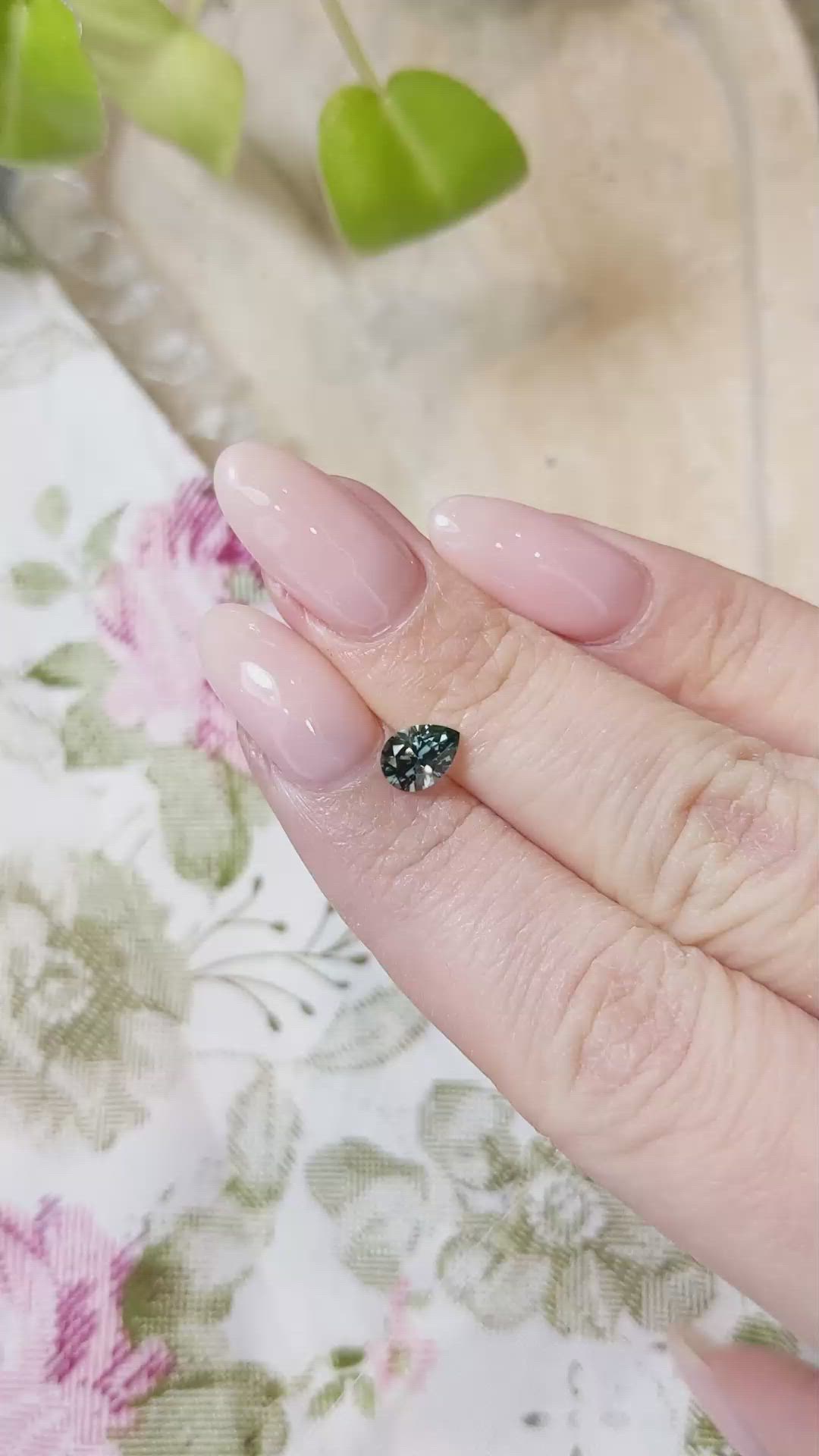 0.86 Ct. Bluish Green Sapphire from Montana Size Video