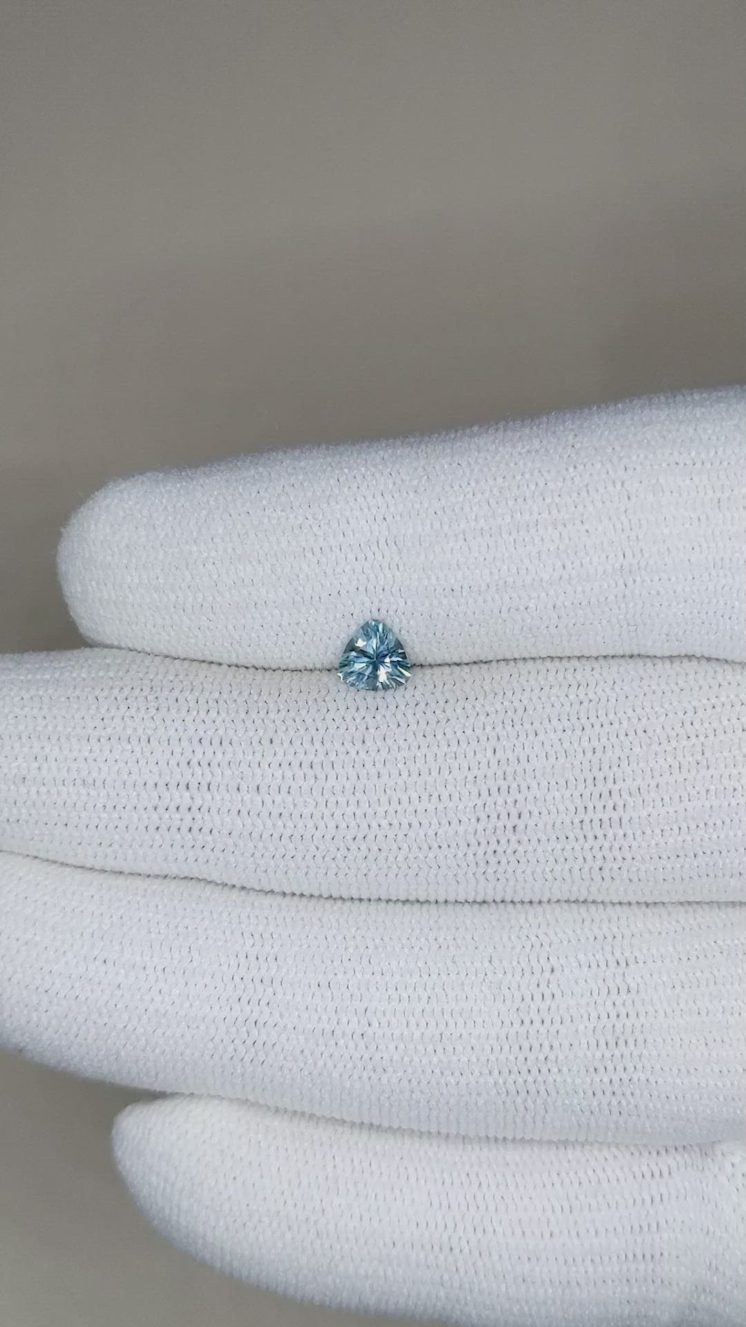 0.43 Ct. Greenish Blue Sapphire from Montana Size Video