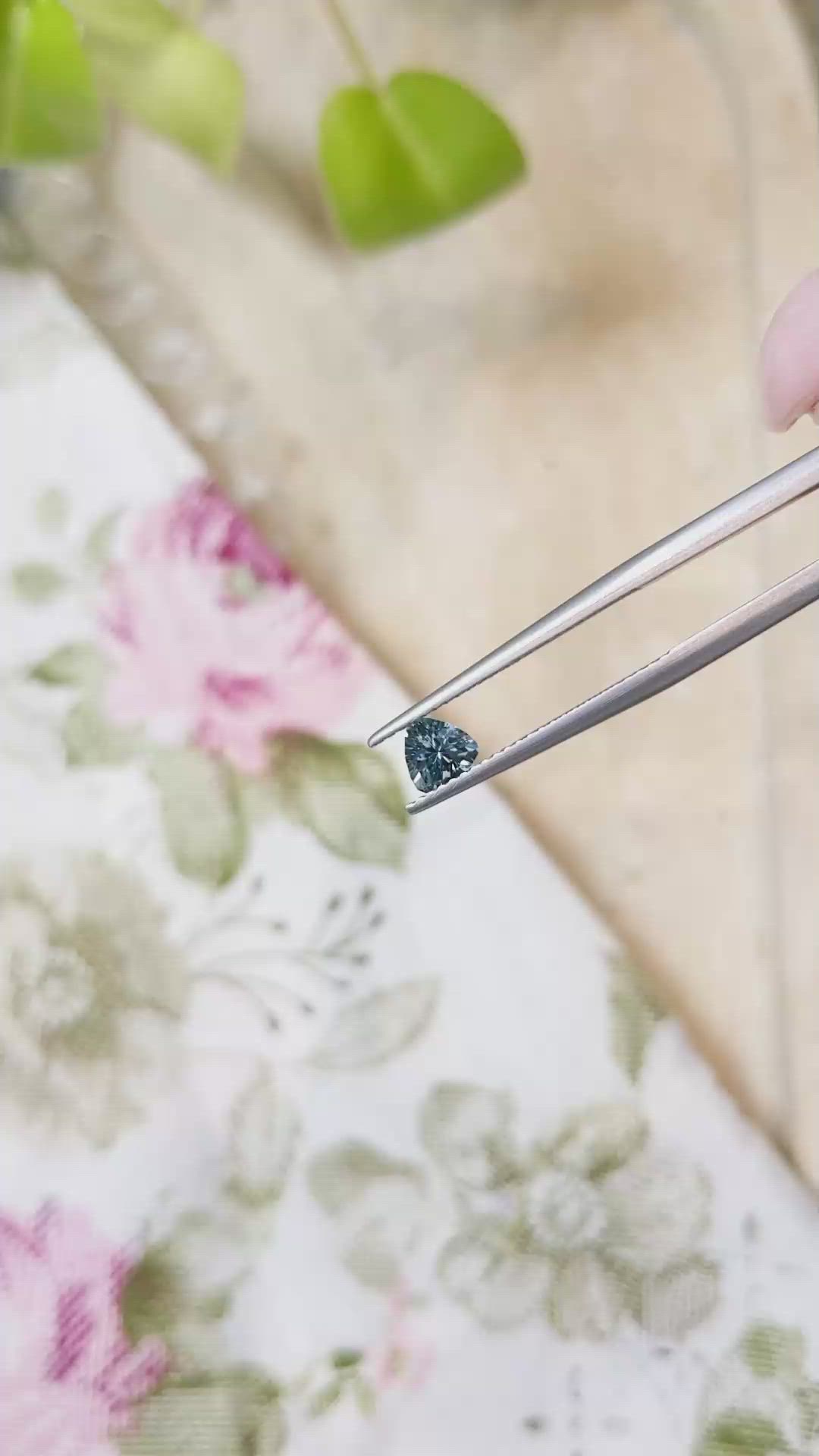 0.43 Ct. Greenish Blue Sapphire from Montana Size Video