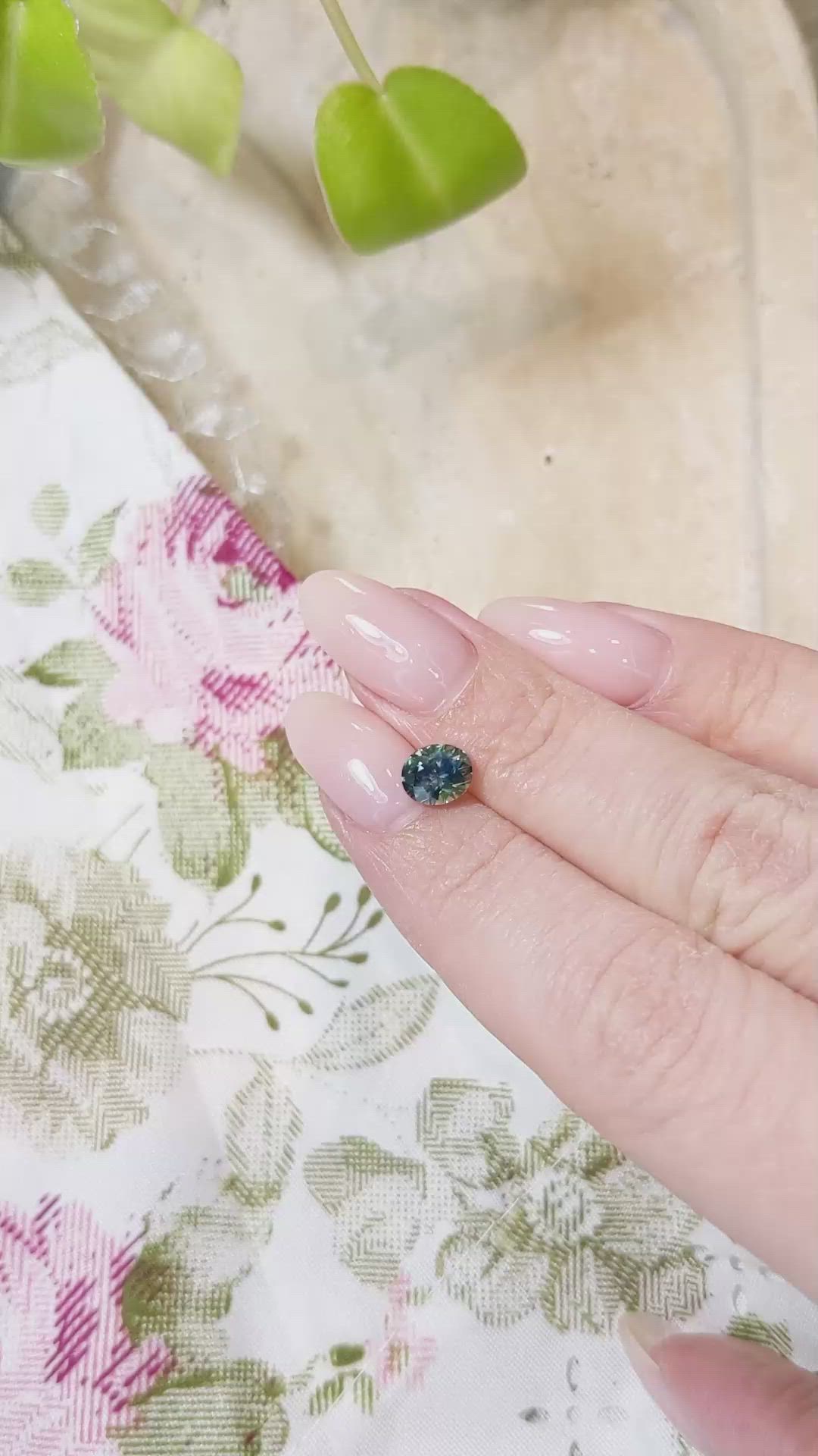 1.30 Ct. Bluish Green Sapphire from Montana Size Video