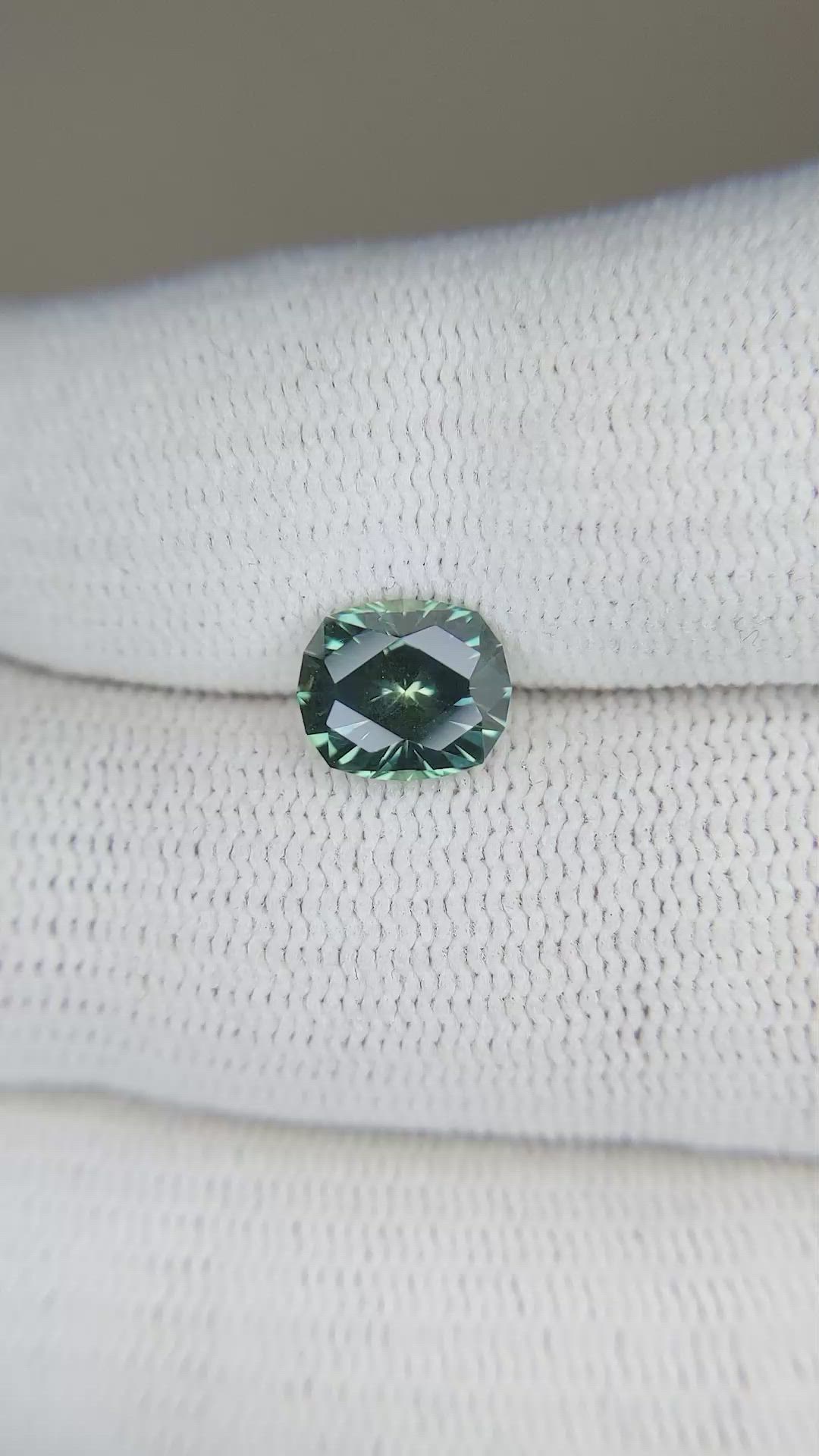 1.82 Ct. Bluish Green Sapphire from Montana Size Video
