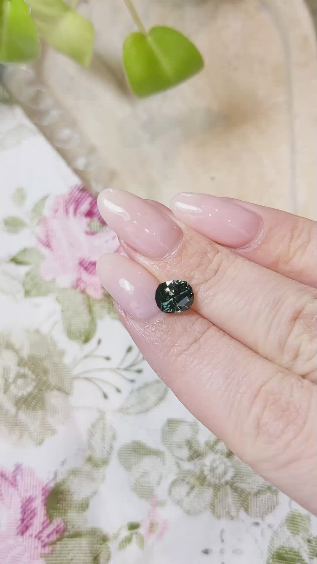 1.82 Ct. Bluish Green Sapphire from Montana Size Video