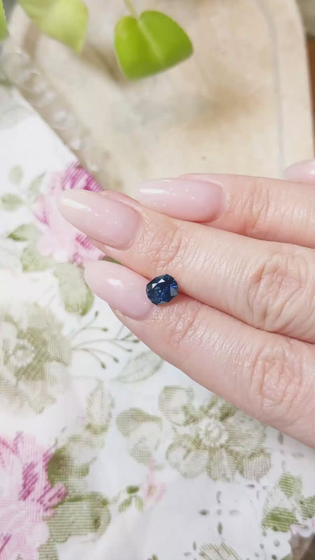 1.39 Ct. Greenish Blue Sapphire from Montana Size Video