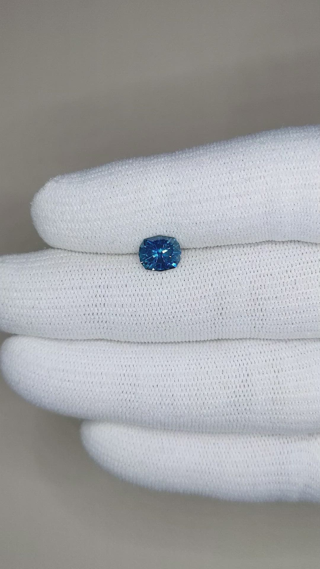 1.39 Ct. Greenish Blue Sapphire from Montana Size Video